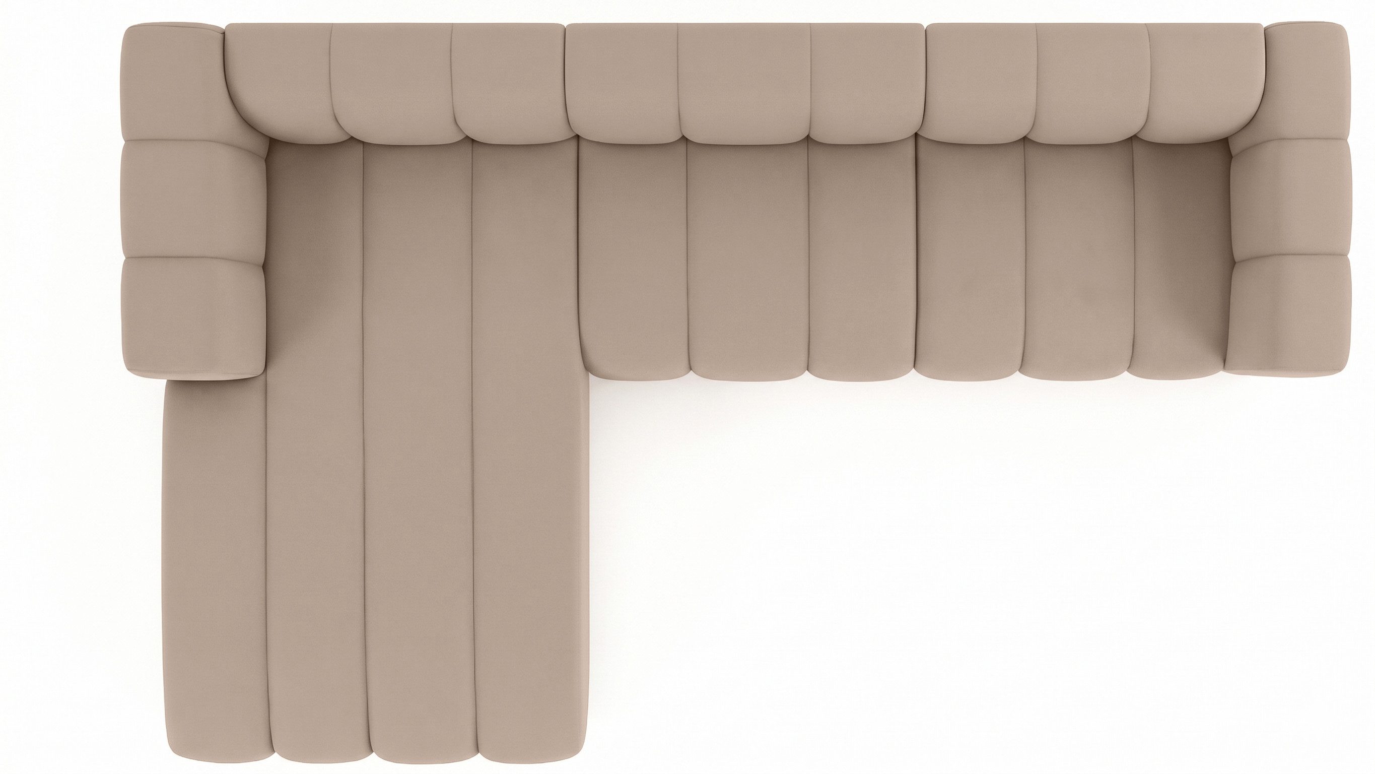 Kaiser Möbel Ecksofa Moderne aus Veloursstoff Salvador Grand L 318 cm, Ecksofa, modulare Bauweise, tiefe Sitzflächen, Samt Salvador, Soft-Cube-Design – Bild 4 von 5