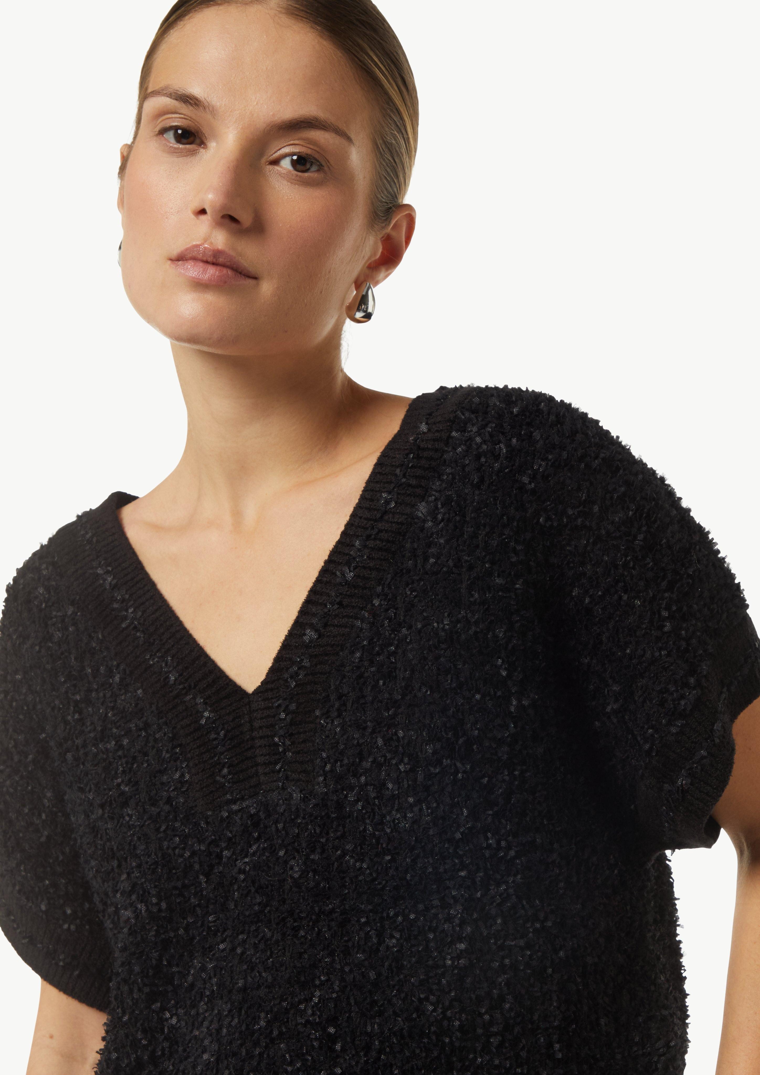 Comma Kurzarmshirt Weiter Strickpullover aus Effektgarn günstig online kaufen