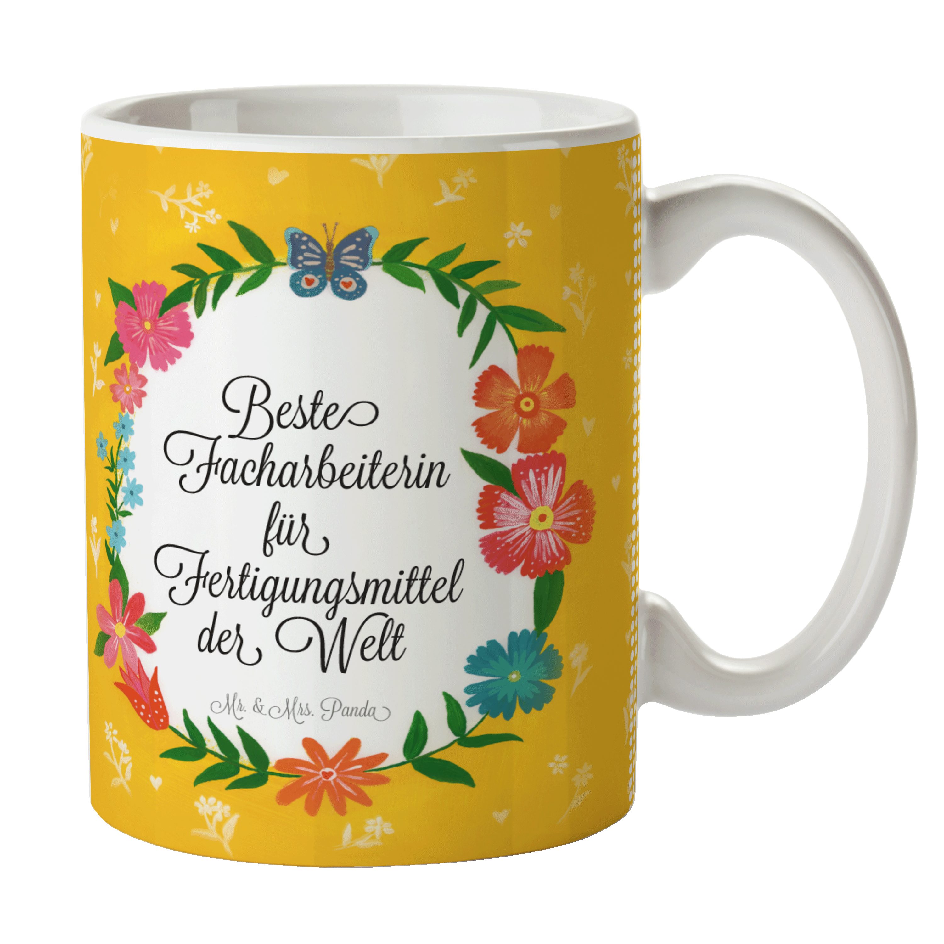 Mr. & Mrs. Panda Tasse Facharbeiterin für Fertigungsmittel - Geschenk, Beruf, Tasse Motive, Keramik