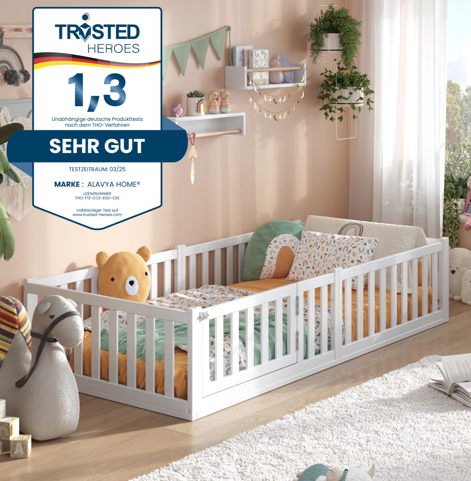 Alavya Home® Kinderbett Bodenbett "TITAN" mit günstig online kaufen