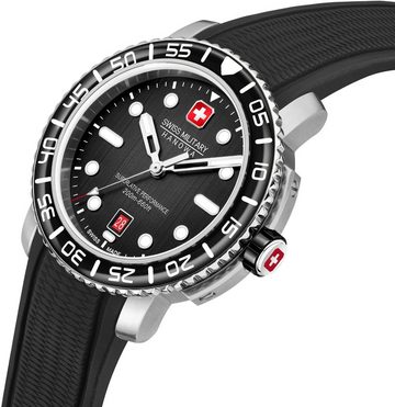 Swiss Military Hanowa Quarzuhr BLACK MARLIN, SMWGN0001701, Armbanduhr, Herrenuhr, Schweizer Uhr, Swiss Made, Datum, Saphirglas