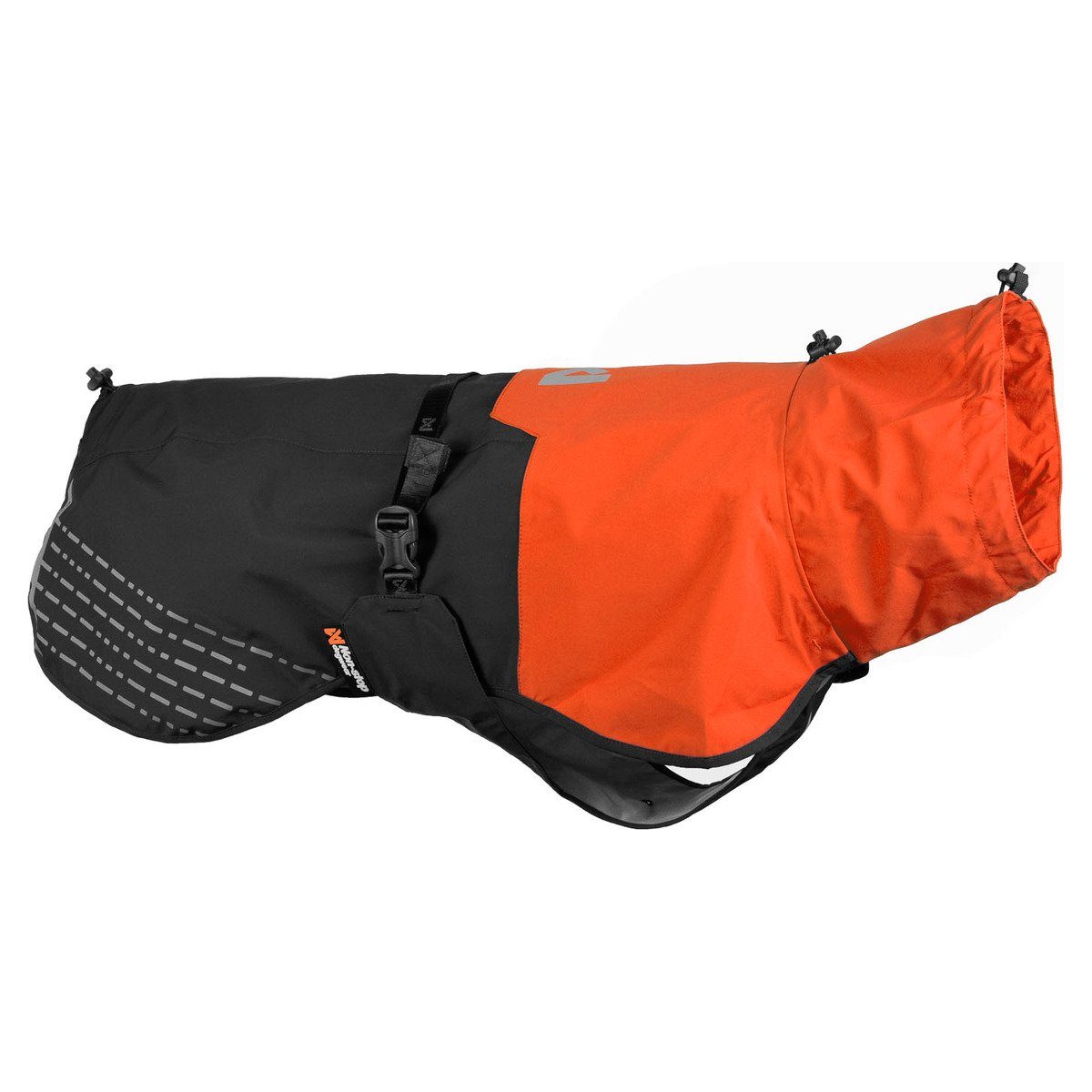 Non-stop dogwear Hunderegenmantel Regenmantel Fjord Raincoat orange/schwarz