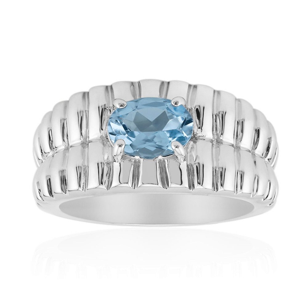 Cavill Solitärring Cavill Ring 0,82 ct Topas Oval 925 Sterling Silber Blau Damen (1-tlg)