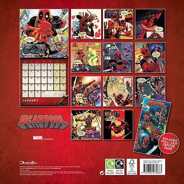 Danilo Wandkalender Marvel Deadpool Kalender 2024 inkl. Miniposter