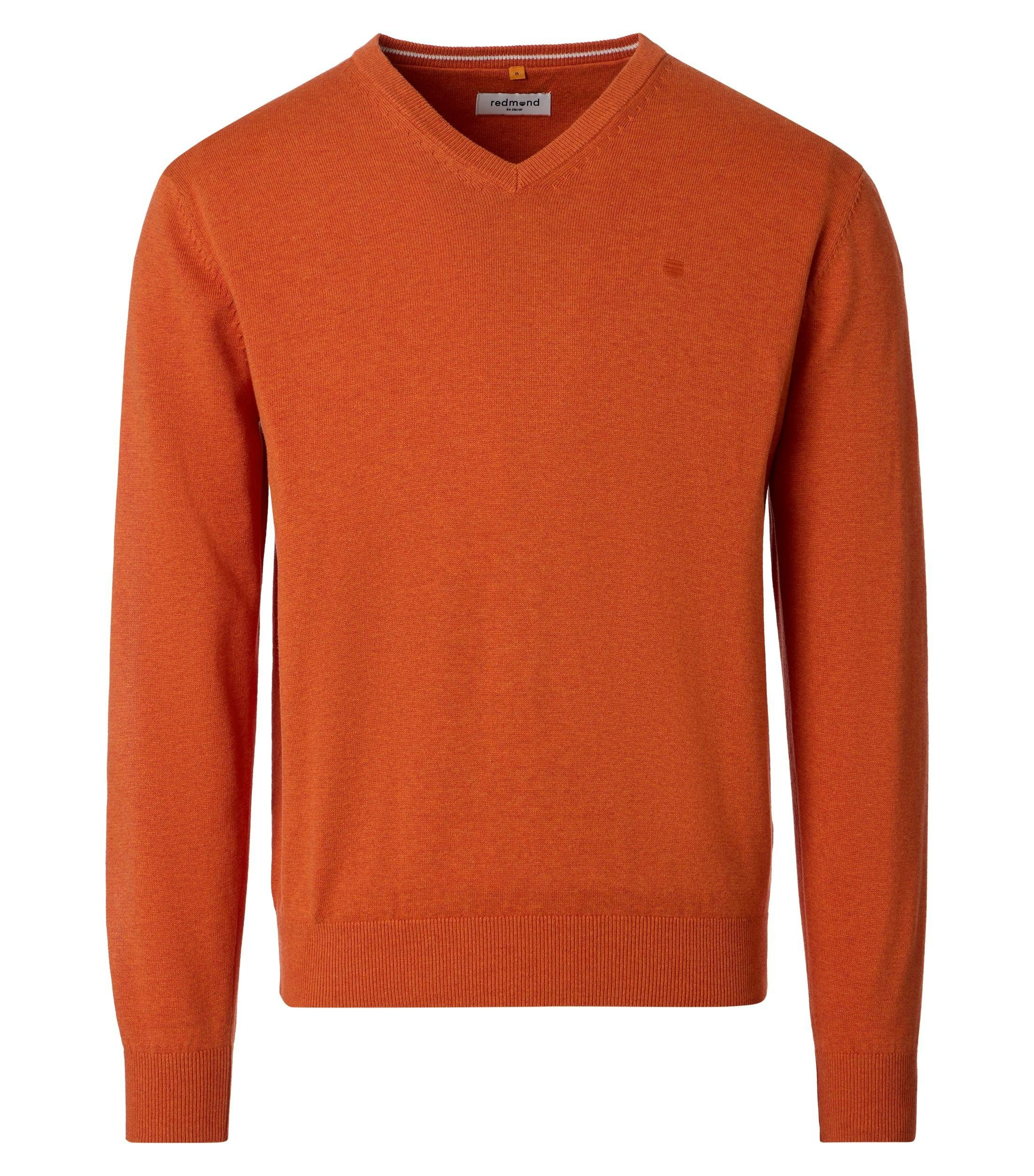 Redmond V-Ausschnitt-Pullover REDMOND Casual Herren Pullover Langarm V-Neck Comfort Terrabraun