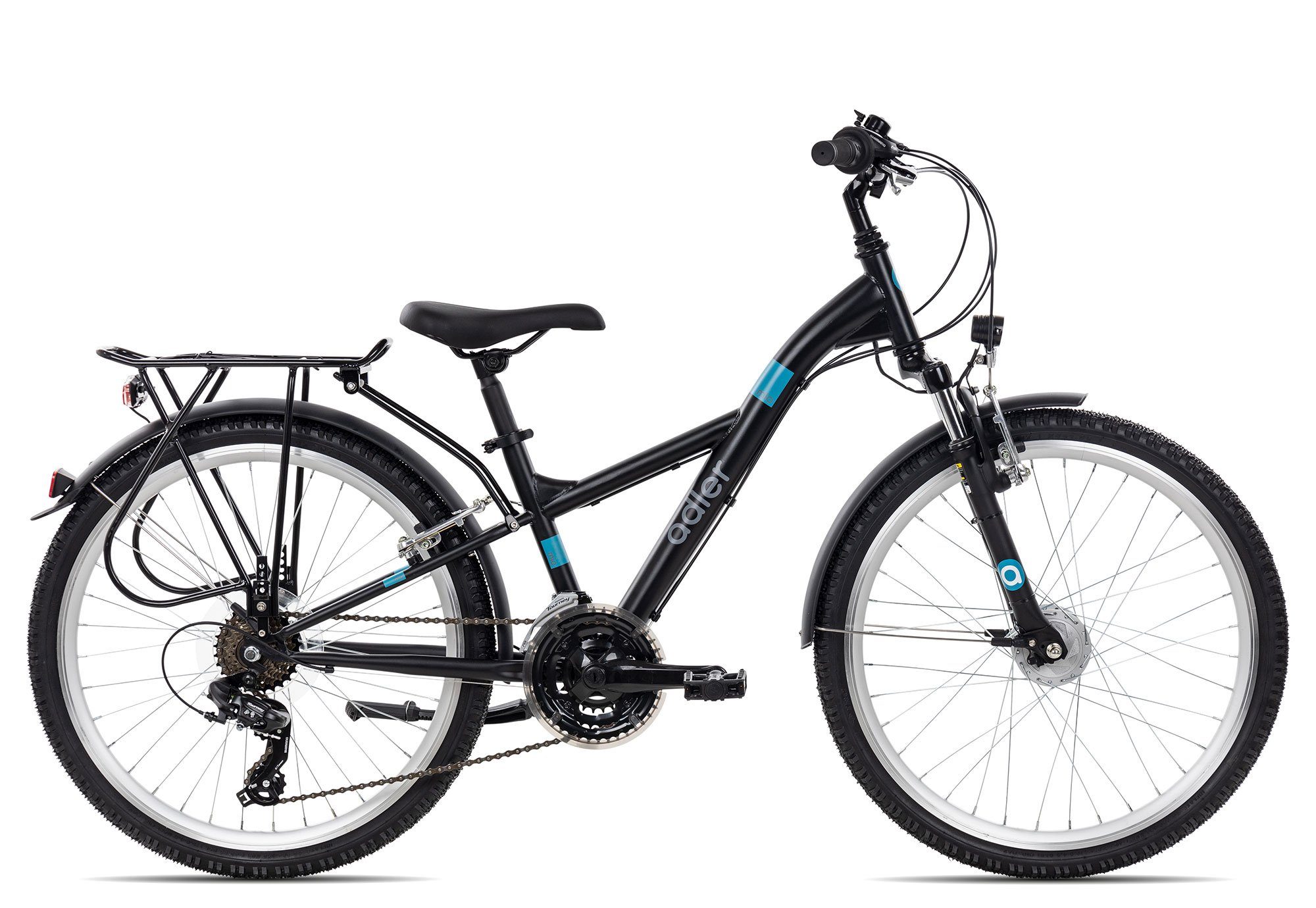 24 matt/blue schwarz/grau Mio Kinderfahrrad 21, Shimano Gang Kettenschaltung, Adler black 7-fach Zoll Schaltwerk, 21 24 Kinderfahrrad