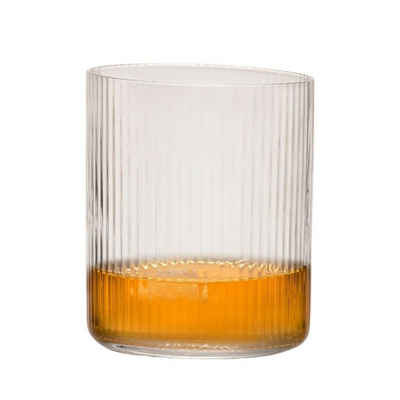 Zoha Glas Glas Japanese Riffel Borosilikatglas- 270 ml, Hitzebeständig Trinkglas