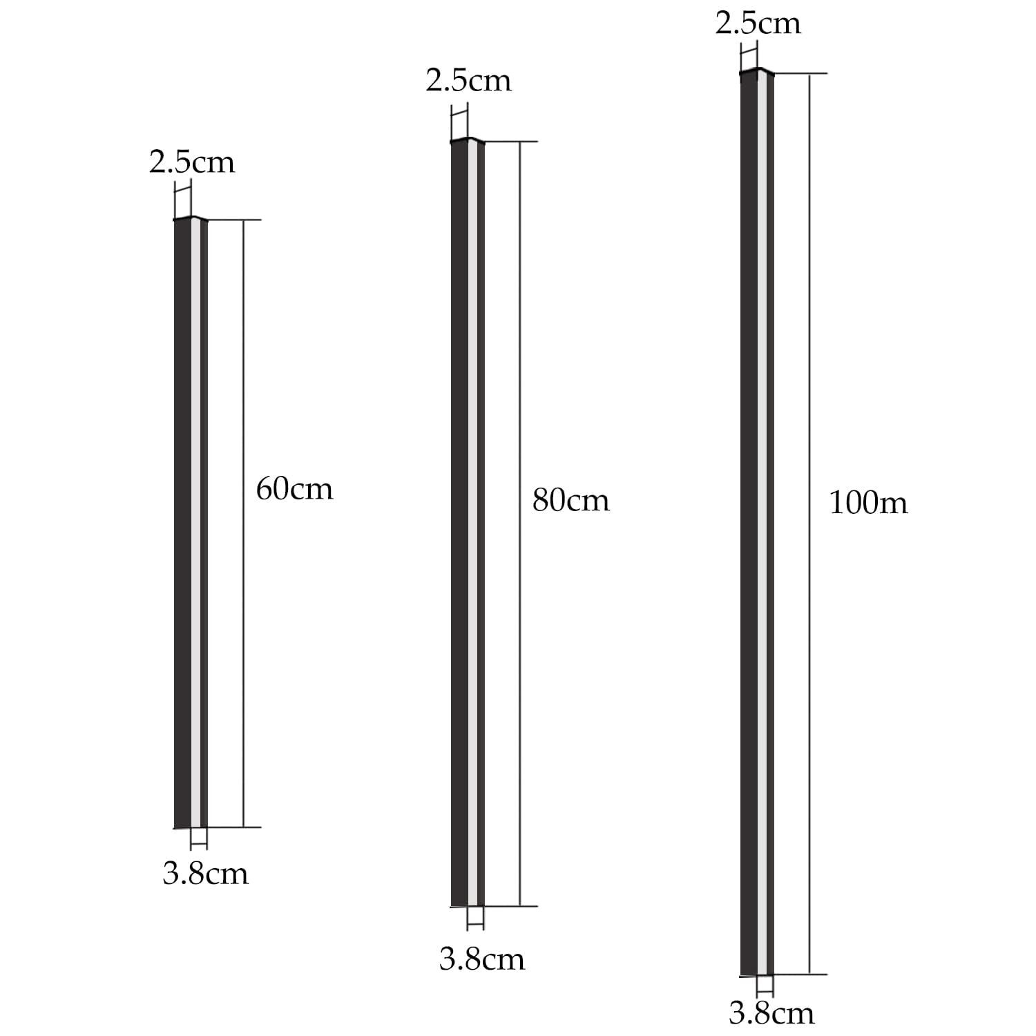 ZMH LED Wandleuchte Innen Schwarz 60/80/100CM Wandlampe 3000K Modern Flur Schlafzimmer, Hochwertige Material, LED fest integriert, Warmweiß, Schwarze Bettlampe Wandbeleuchtung für Treppenhaus