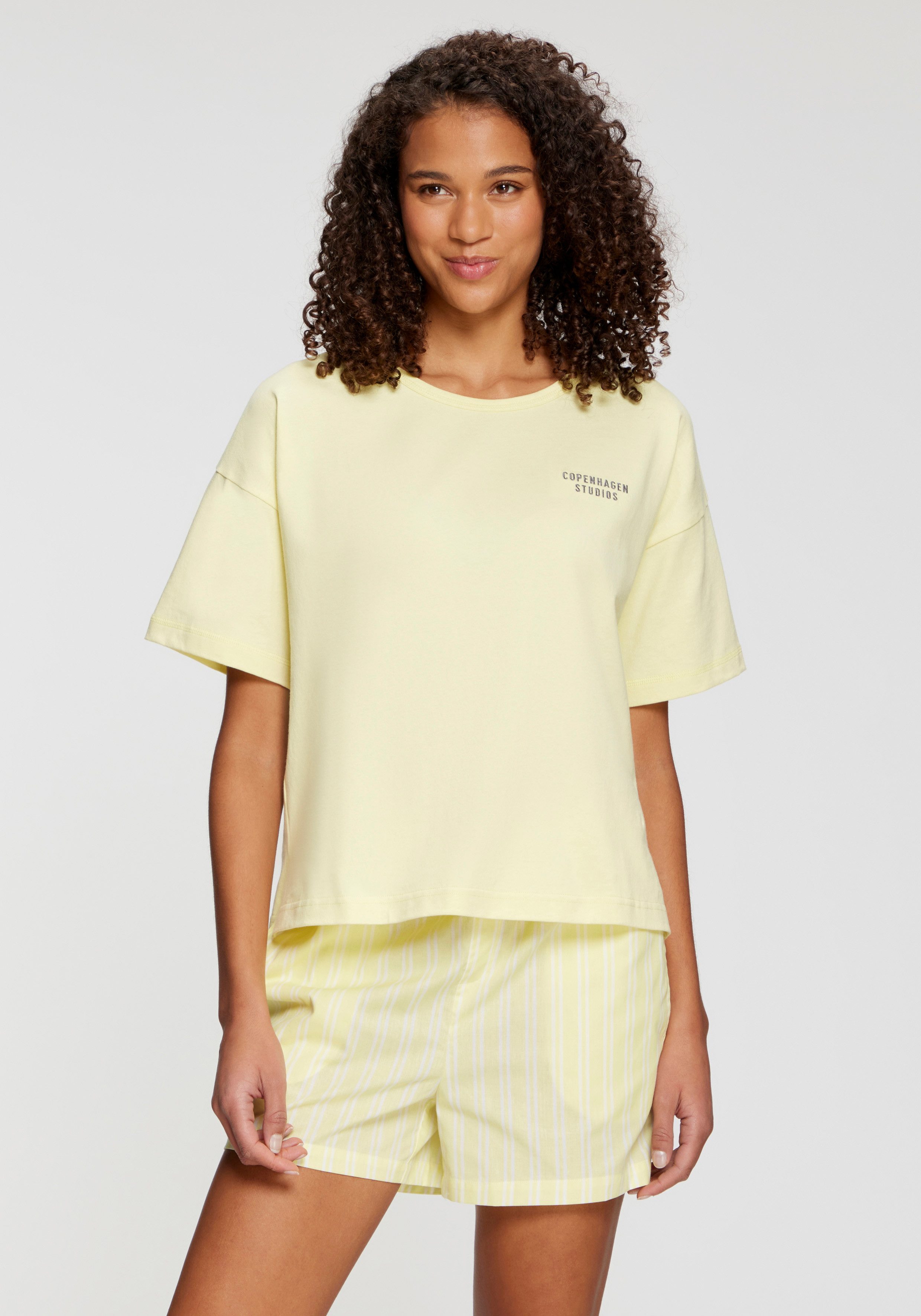 Copenhagen Studios Pyjamashorts aus fein gewebter Baumwoll-Qualität