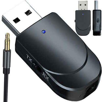 Retoo Bluetooth Adapter Transmitter Empfänger 2 in 1 Wireless USB Aux TV Bluetooth-Adapter, 2-in-1-Empfänger, Eingebautes Mikrofon