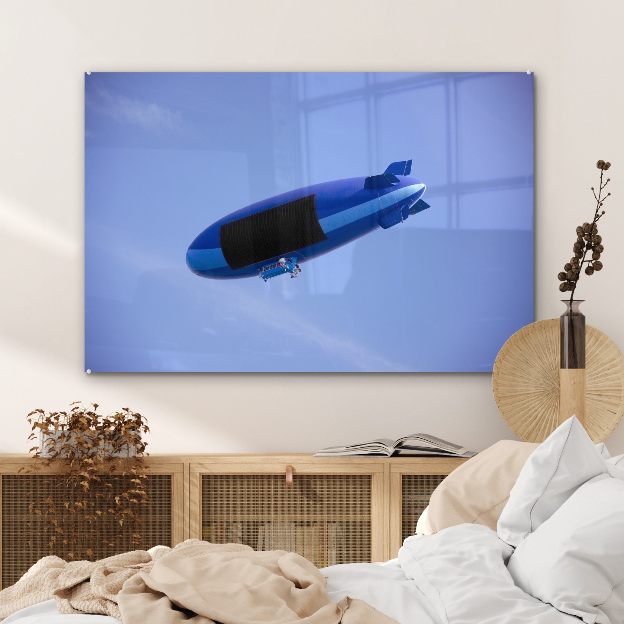 Blauer MuchoWow Acrylglasbild Acrylglasbilder Zeppelin, St), Wohnzimmer Schlafzimmer (1 &