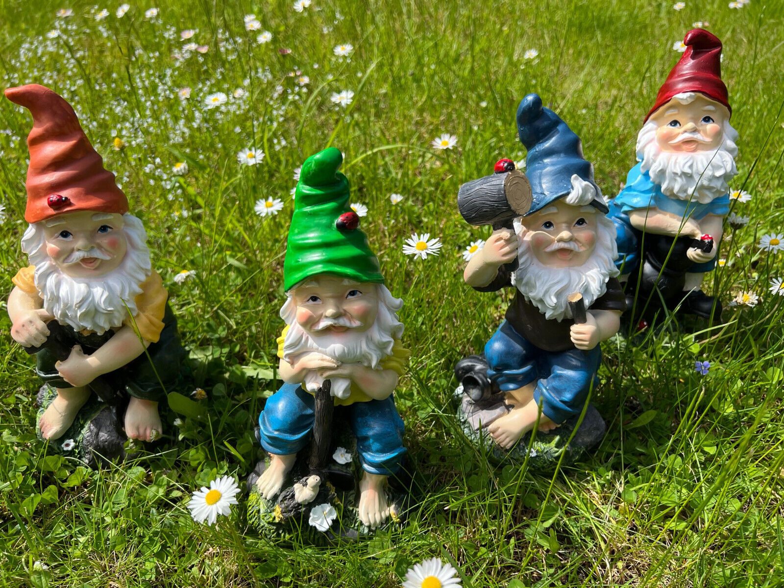 Geschenk-Himmel Gartenzwerg 4er-Set schöne Gartenzwerge lustige günstig online kaufen