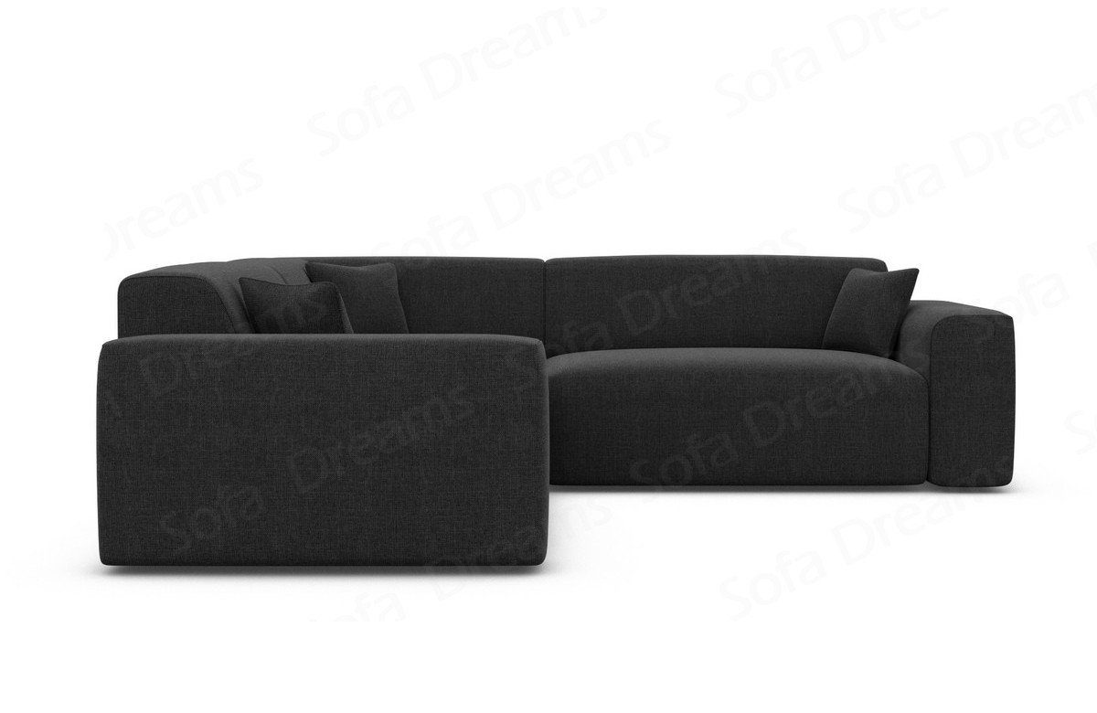 Sofa Dreams Ecksofa Strukturstoff schwarz99 Loungesofa Design Form L Stoff Stoffsofa, Mallorca Sofa