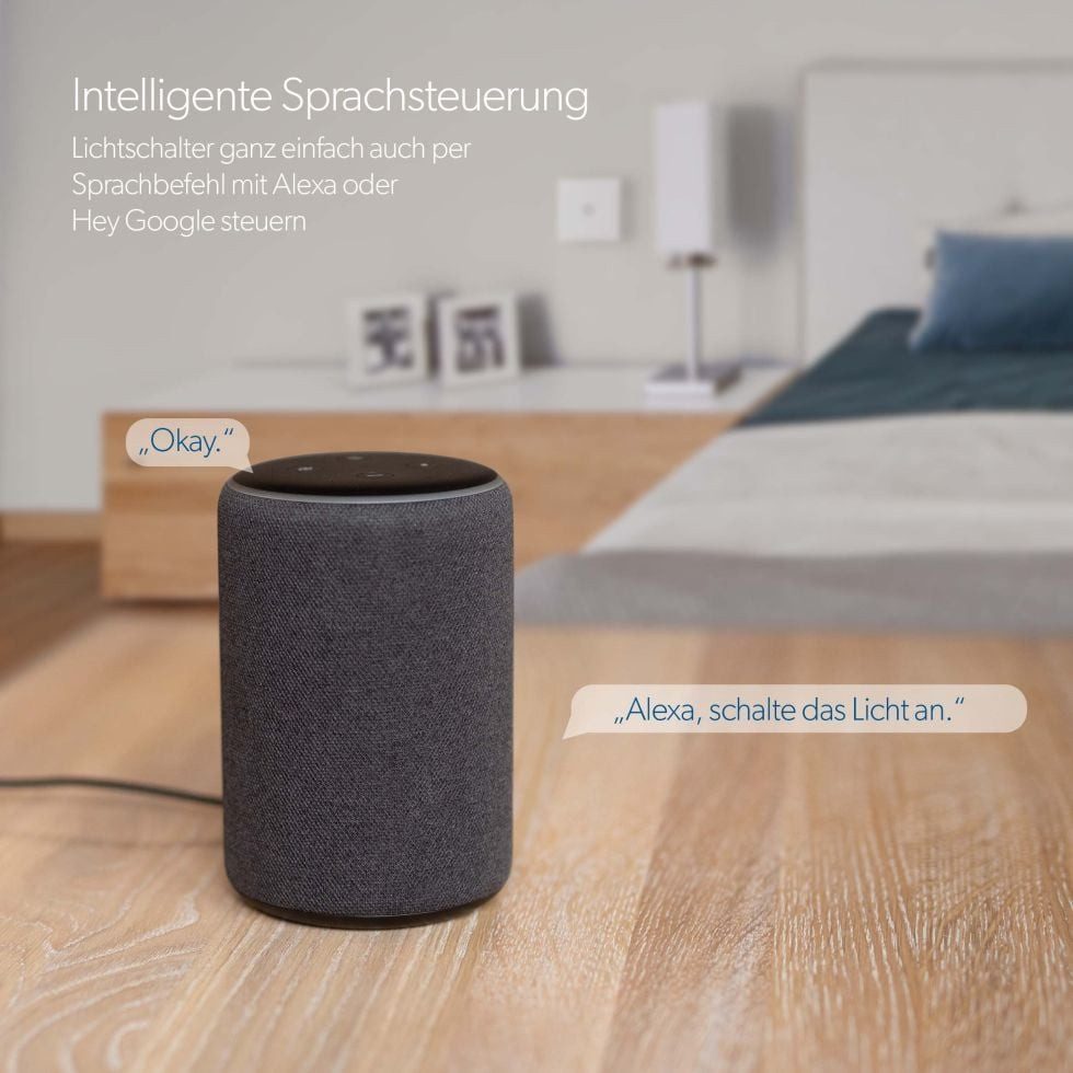 UNITEC Unitec WIFI Touch Schalter schwarz Glasoptik, Wandtaster