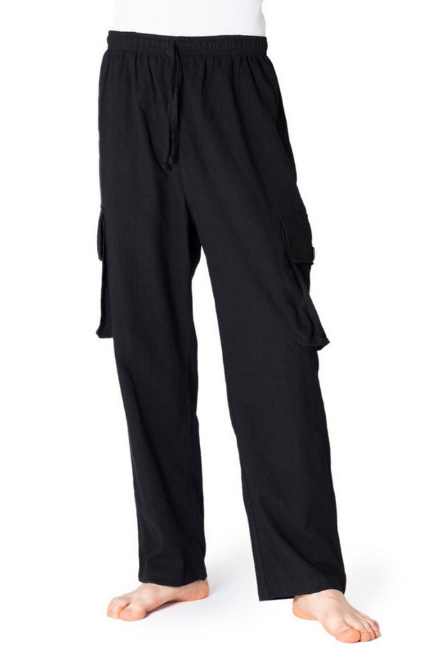 PANASIAM Cargohose Cargo-Hose K bequeme Sommerhose mit 4 Taschen aus 100% Baumwolle Unisex Freizeithose für Damen und Herren Relaxhose Cargohose