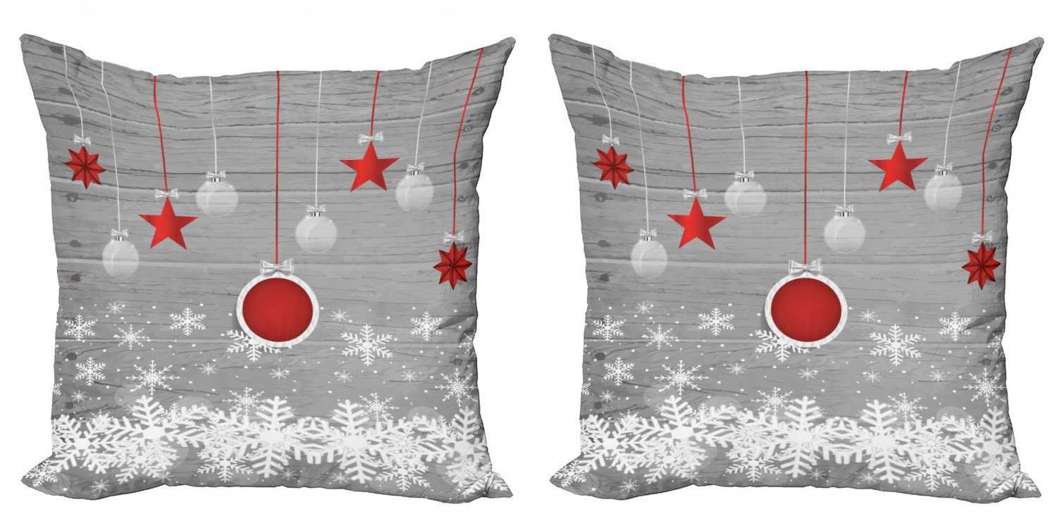 Kissenbezüge Modern Accent Doppelseitiger Digitaldruck, Sterne-Flitter (2 Abakuhaus Schnee Weihnachten Stück)
