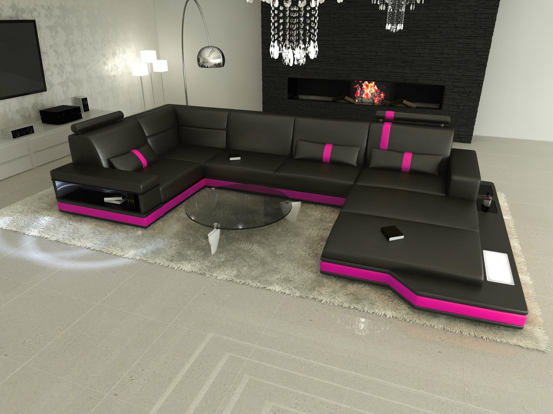 Sofa Dreams Wohnlandschaft Ledersofa Ledercouch Messana günstig online kaufen