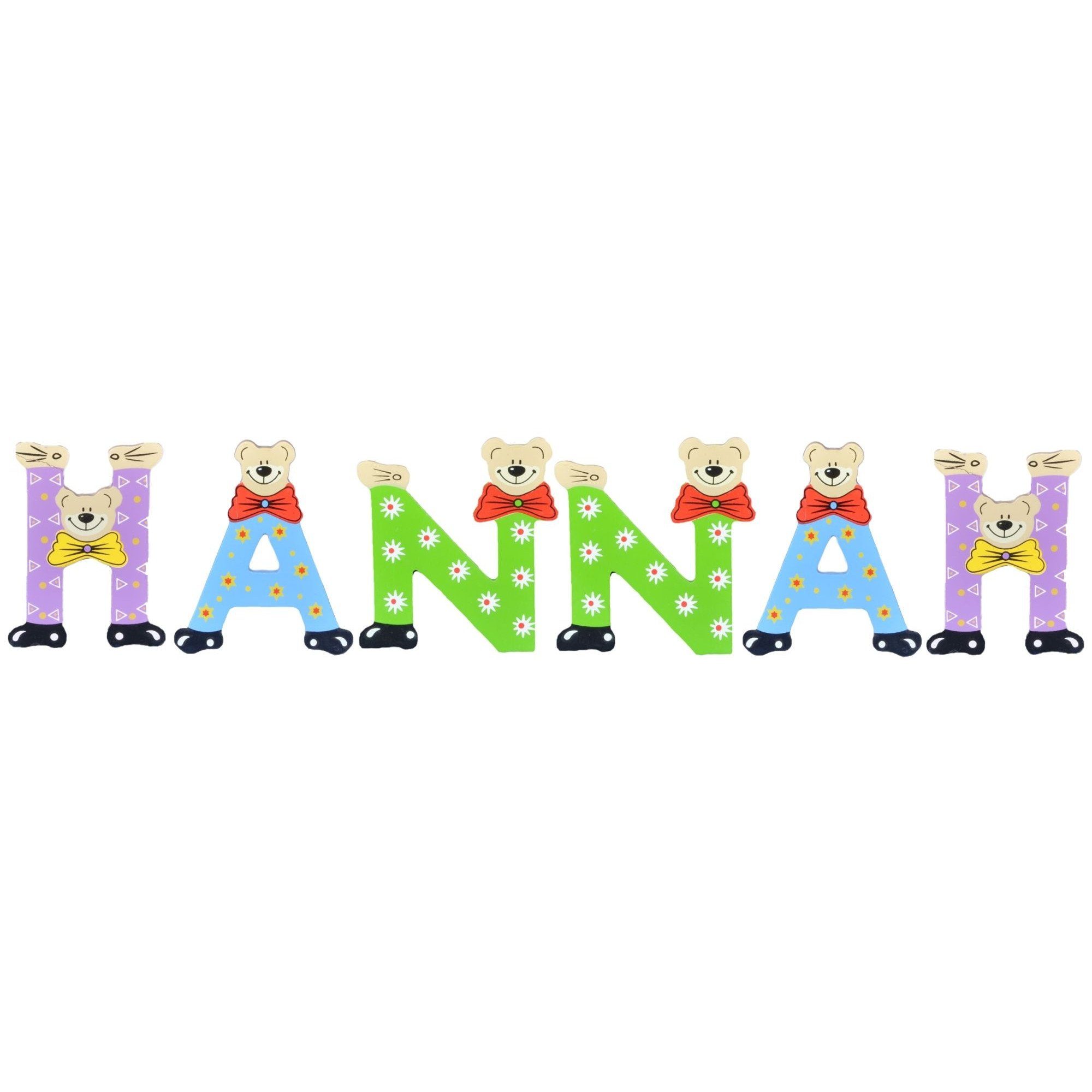 Kinder Deko-Buchstaben Namen-Set, sortiert Holz-Buchstaben St), HANNAH Playshoes - (Set, 6