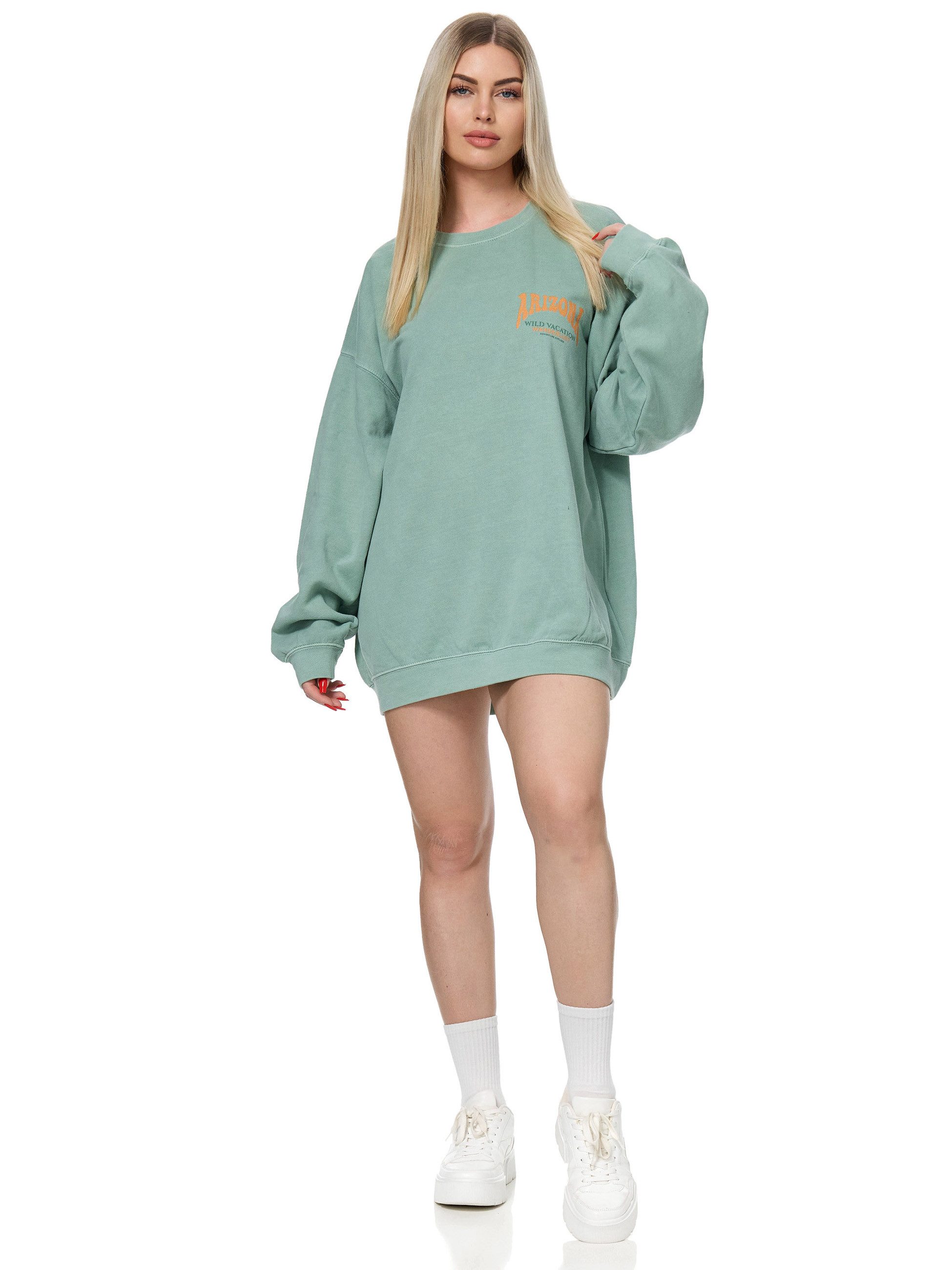 Worldclassca Longsweatshirt Worldclassca Oversized Sweatshirt ARIZONA Print Langarm Pullover