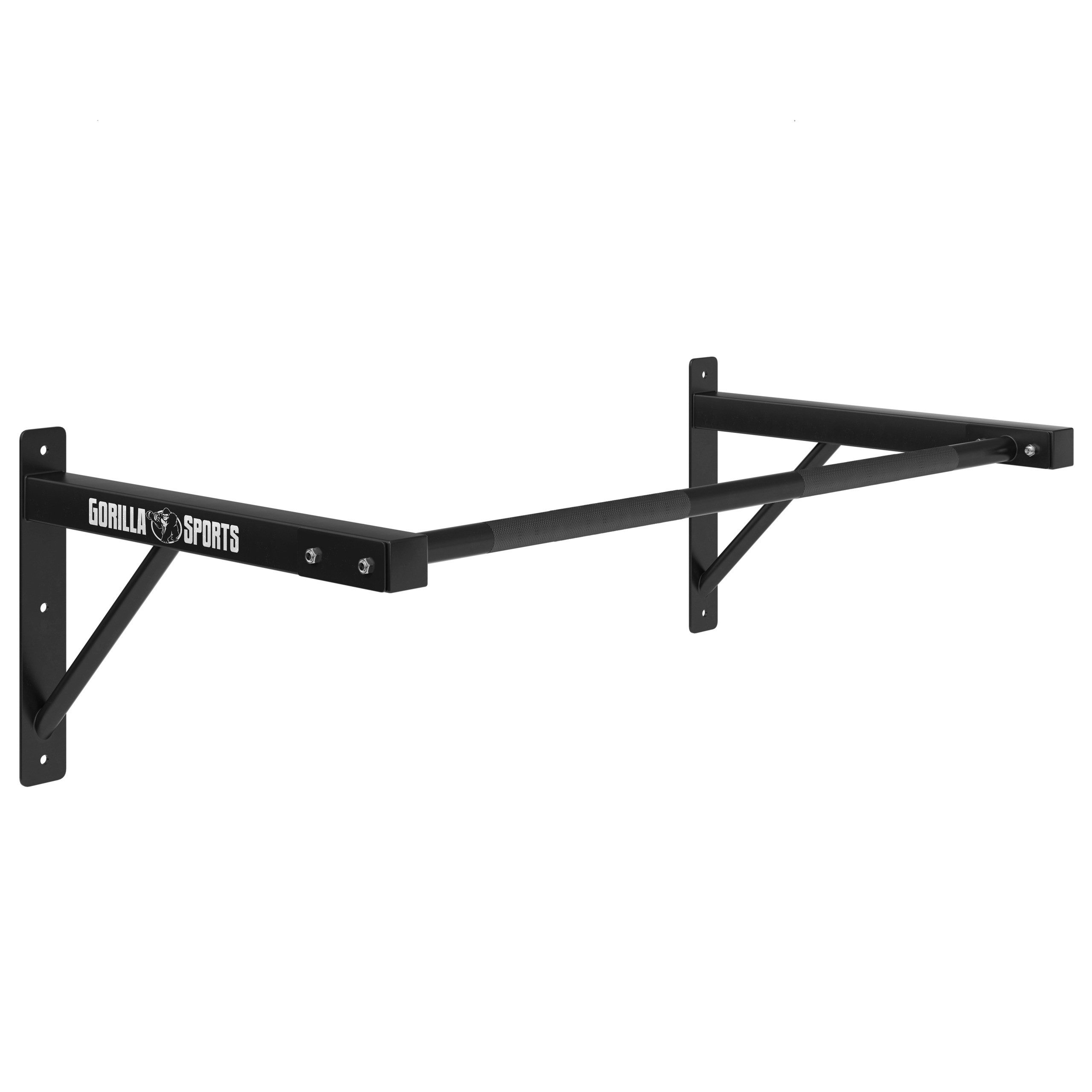 GORILLA SPORTS Klimmzugstange Wandmontage - Fitness Turnstange, Reckstange, Pull Up Bar für Zuhause (1-tlg., 121x61x40 cm, bis 150 kg, Gerändelte Griffe, aus Stahl), Wandbefestigung Fitnessgeräte, Training, Krafttraining, Gym
