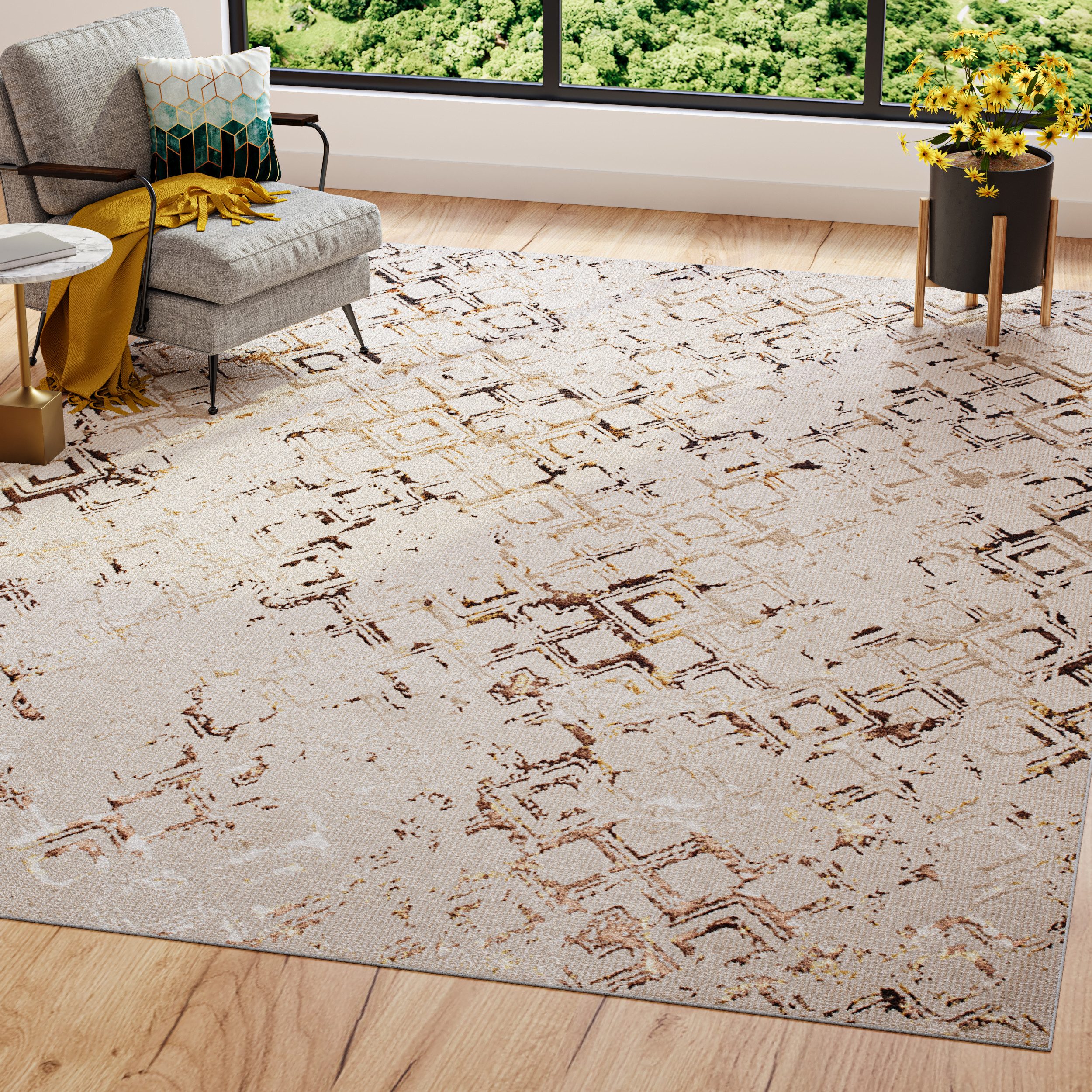Tapiso Designteppich GOLDEN, rechteckig, Höhe: 16 günstig online kaufen