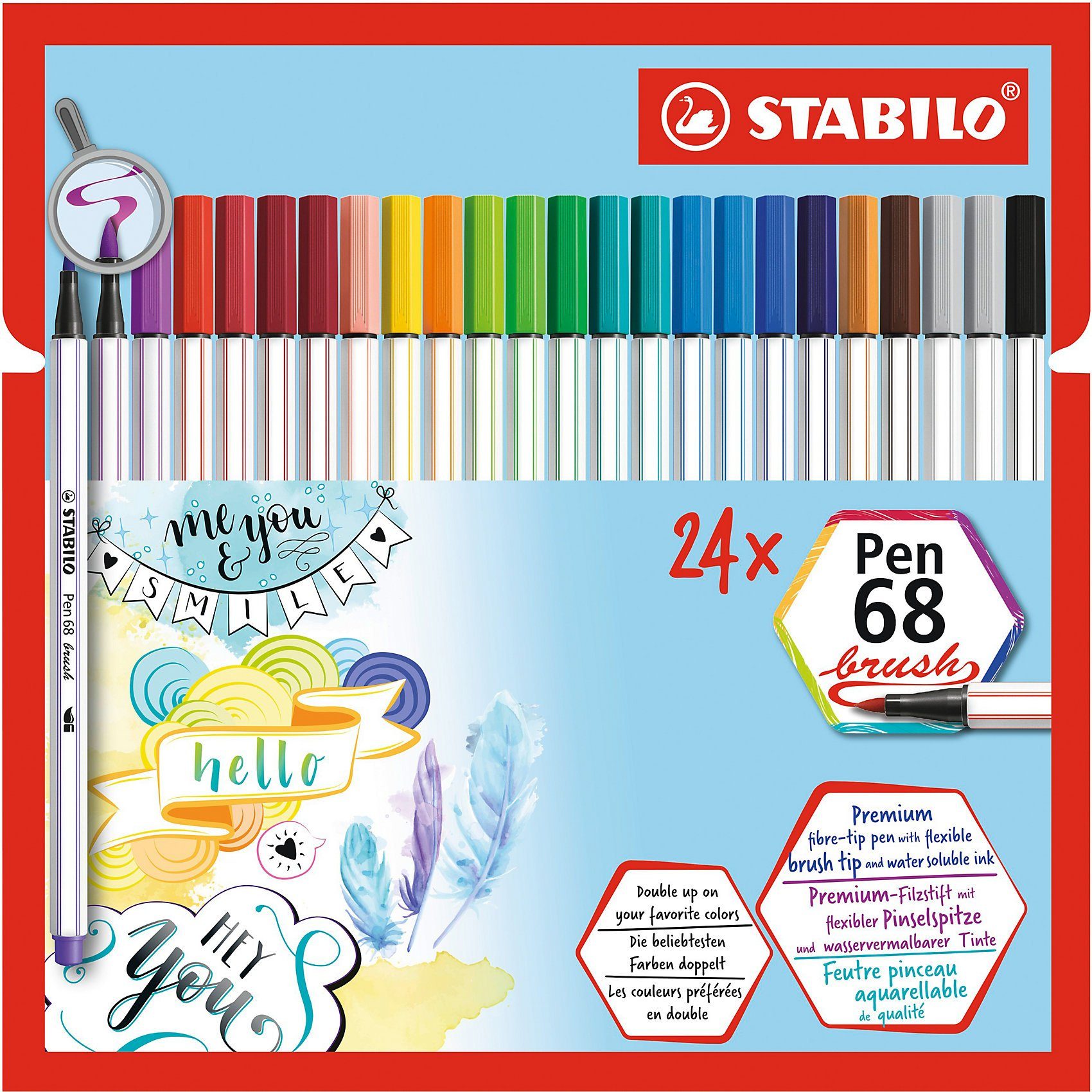 Idena 24 Fasermaler Filzstifte Farbstifte Stifte Malstifte Filzstift 24 Farben