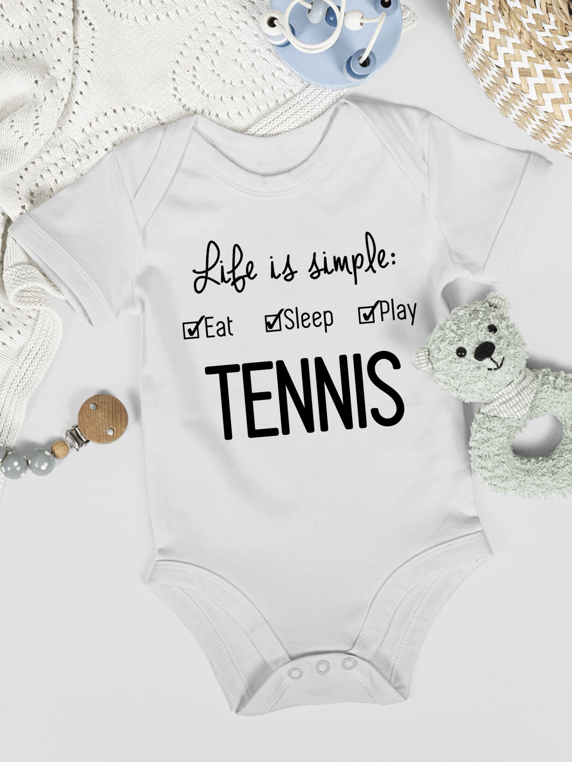 Life Shirtbody Baby Sport 2 Weiß is Bewegung simple & Tennis Shirtracer