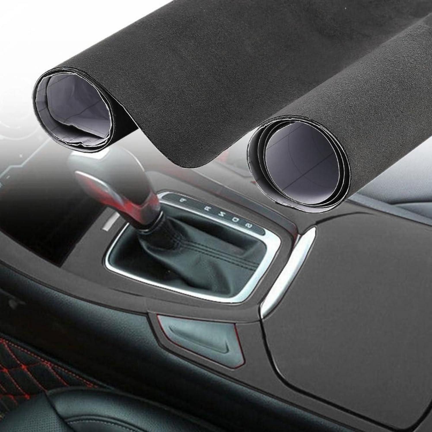 LuxusKollektion Schutzfolie Autofolie Mikrofaser Wildlederoptik Dunkelgrau 30 x 152 cm, (1-St)