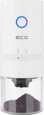 ECG Kaffeemühle KM 150 Minimo white, 120 W, Konische keramische Mahlsteine, 30,00 g Bohnenbehälter, Einstellung des Mahlgrades, Sehr niedriger Geräuschpegel der Mühle