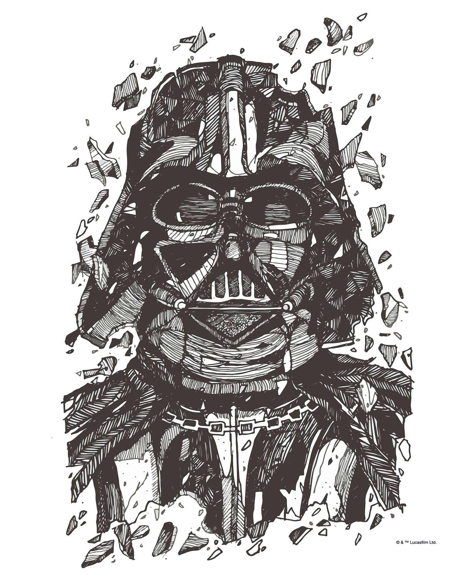 Komar Bild Star Wars Darth Vader Drawing, Disney (1 St), Wandbild zur Dekoration im Kinderzimmer - ohne Rahmen