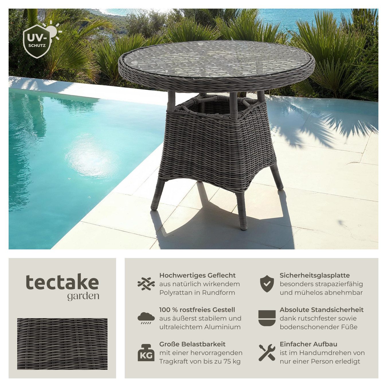tectake Gartentisch (1-St., 1 tlg), Hochwertiges günstig online kaufen