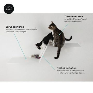 LucyBalu Katzen-Kletterwand WAVE Kletterhilfe für Katzen, mit Korkauflagen