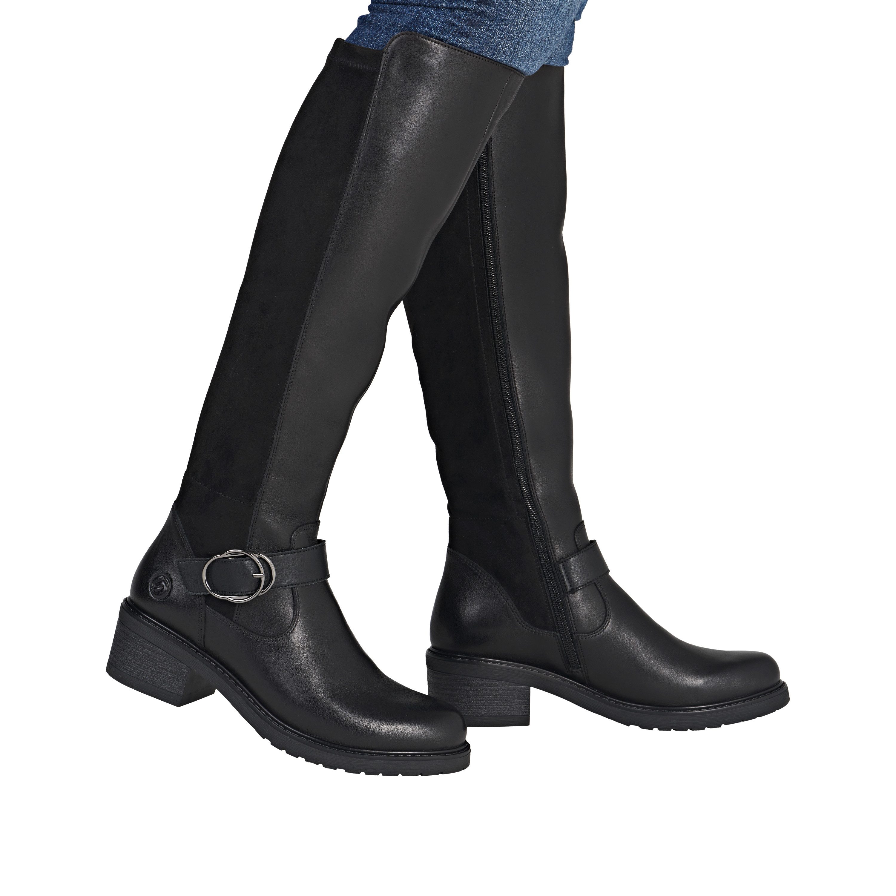 Remonte Stiefel Langschaftstiefel, Stretch-Stiefel, Blockabsatz, Innenreißverschluss