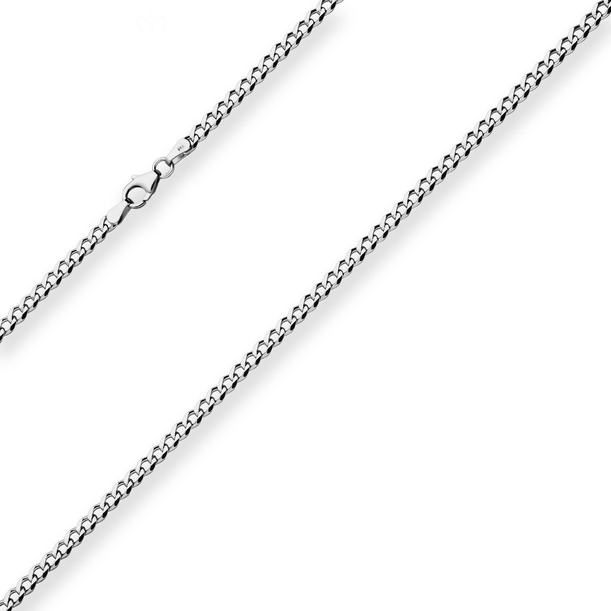 Schmuck Krone Panzerkette 3mm Panzerkette aus 925 Silber rhodiniert 55cm, Silber 925 – Bild 2 von 3