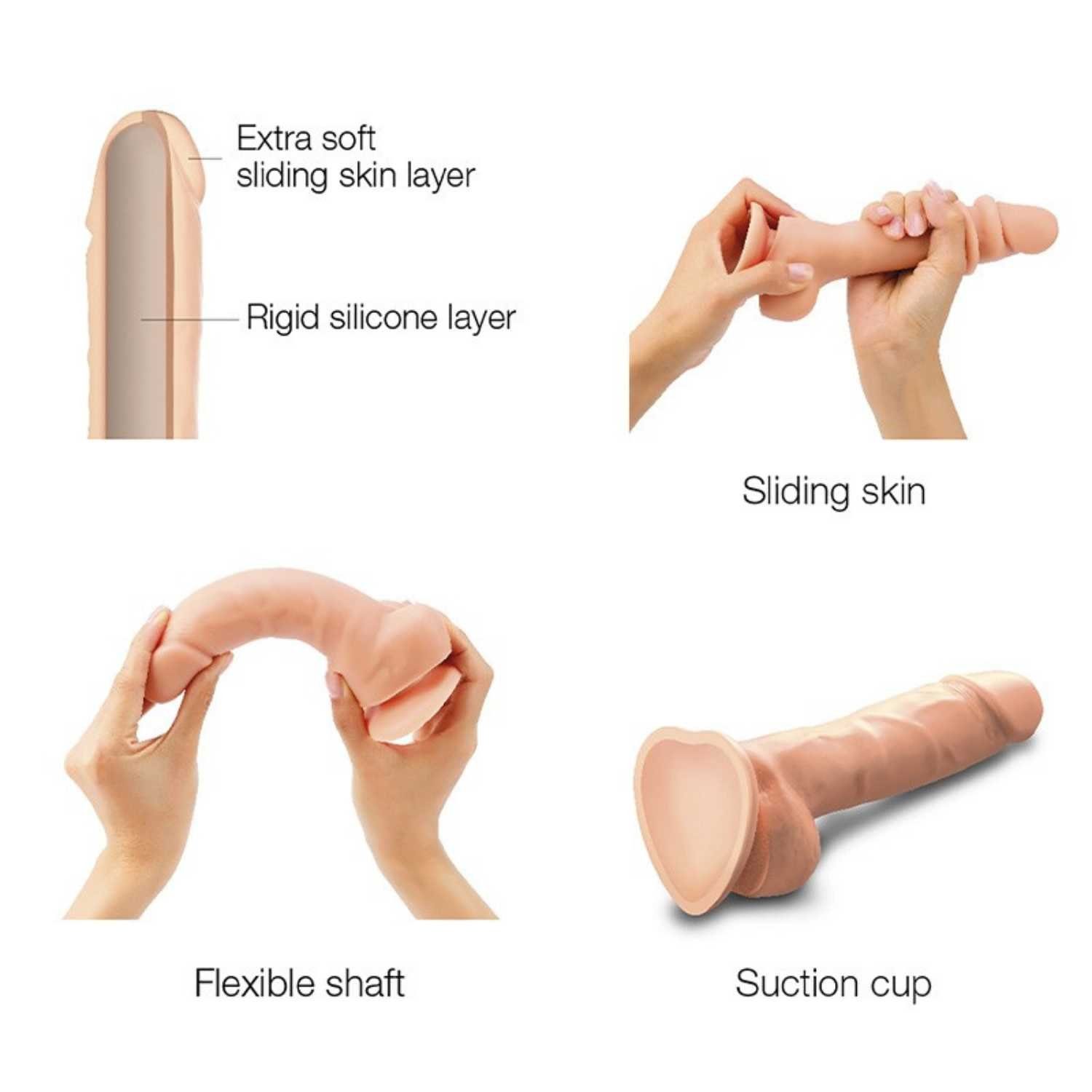 strap-on-me® Strap-on-Dildo Strapon Sliding Dildo Skin natur