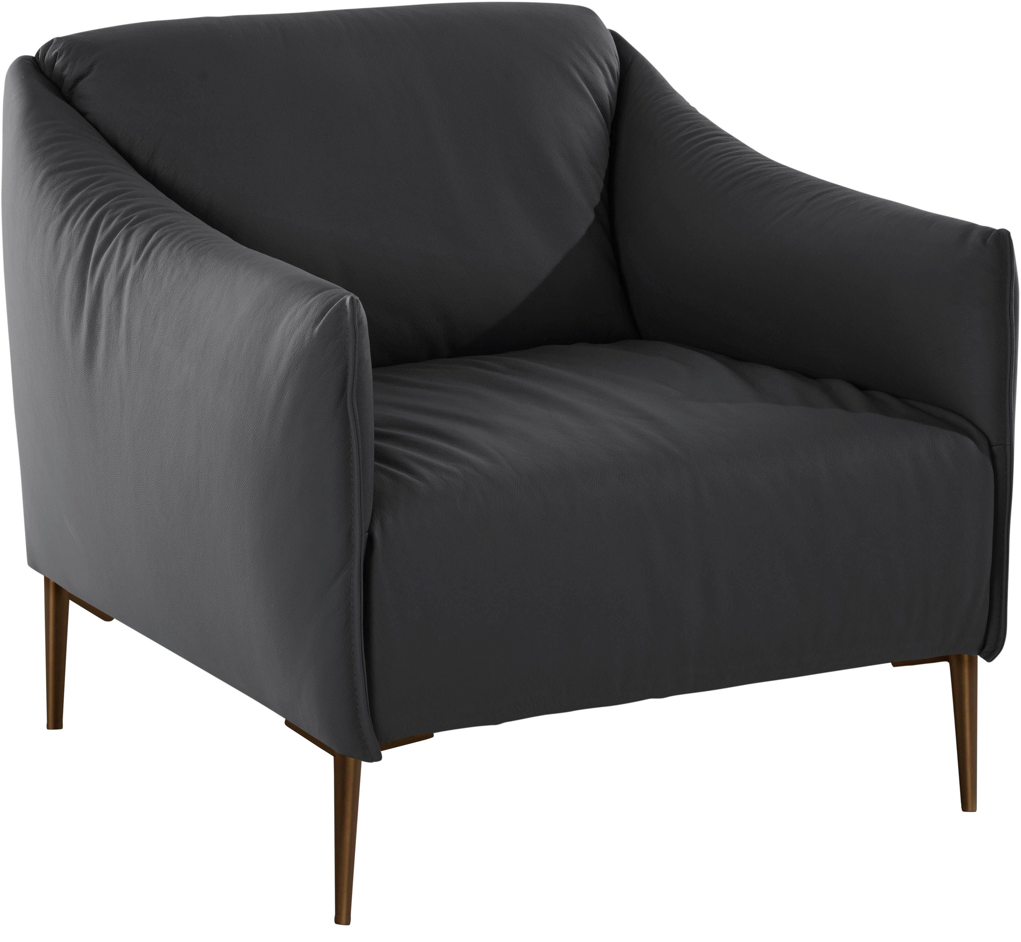 W.SCHILLIG Cocktailsessel sally Design-Sessel, bequem und zeitlos, tolle Verarbeitungsdetails, mit Metallfüßen in Bronze pulverbeschichtet