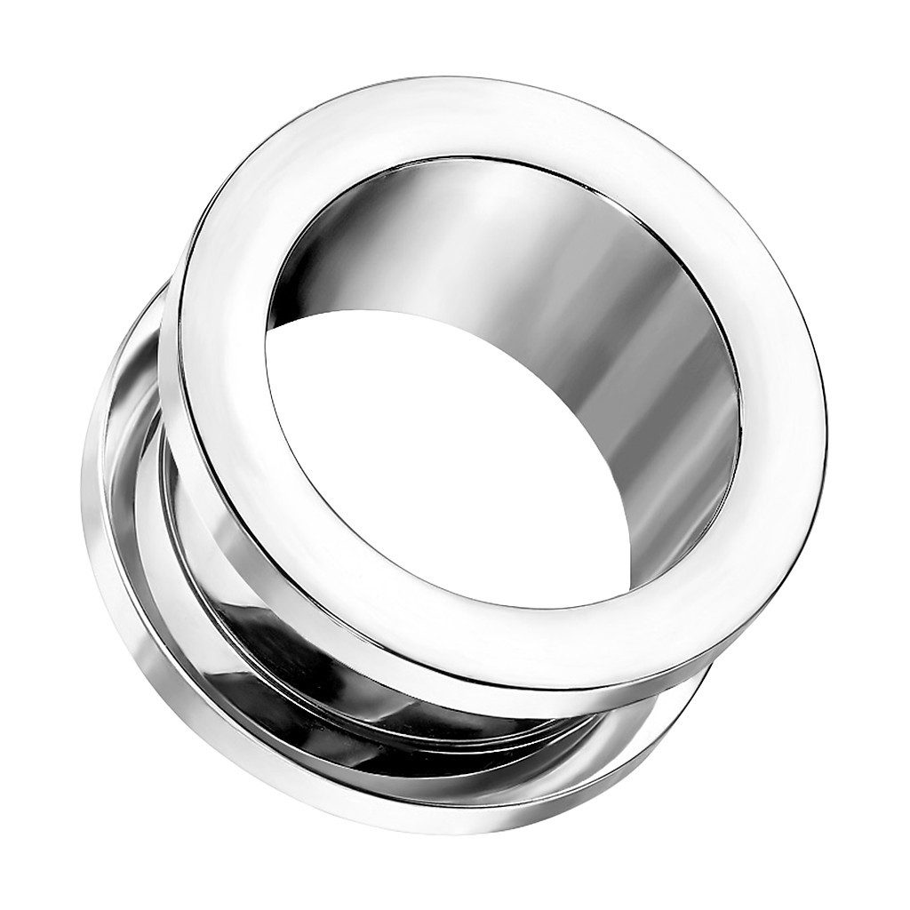 Taffstyle Plug Flesh Ohr Tunnel Piercing aus Titan G23 mit Schraubverschluss 4mm, Ohrpiercing Ohr Ear Flesh Tunnel Plug Piercing