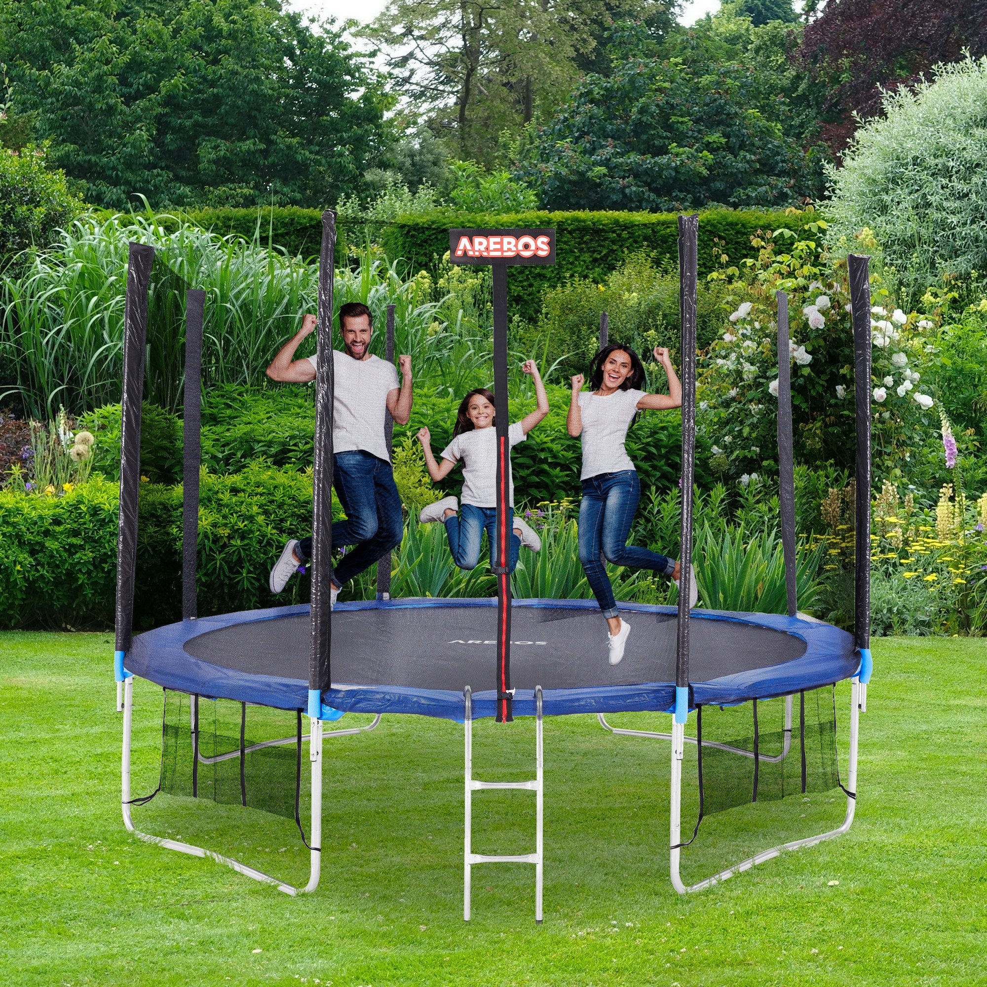 Arebos Hochsprungmatte für Trampolin Gestell Ø 305 cm 54 Ösen 140 mm Federn, Maximale Belastbarkeit: 150 kg