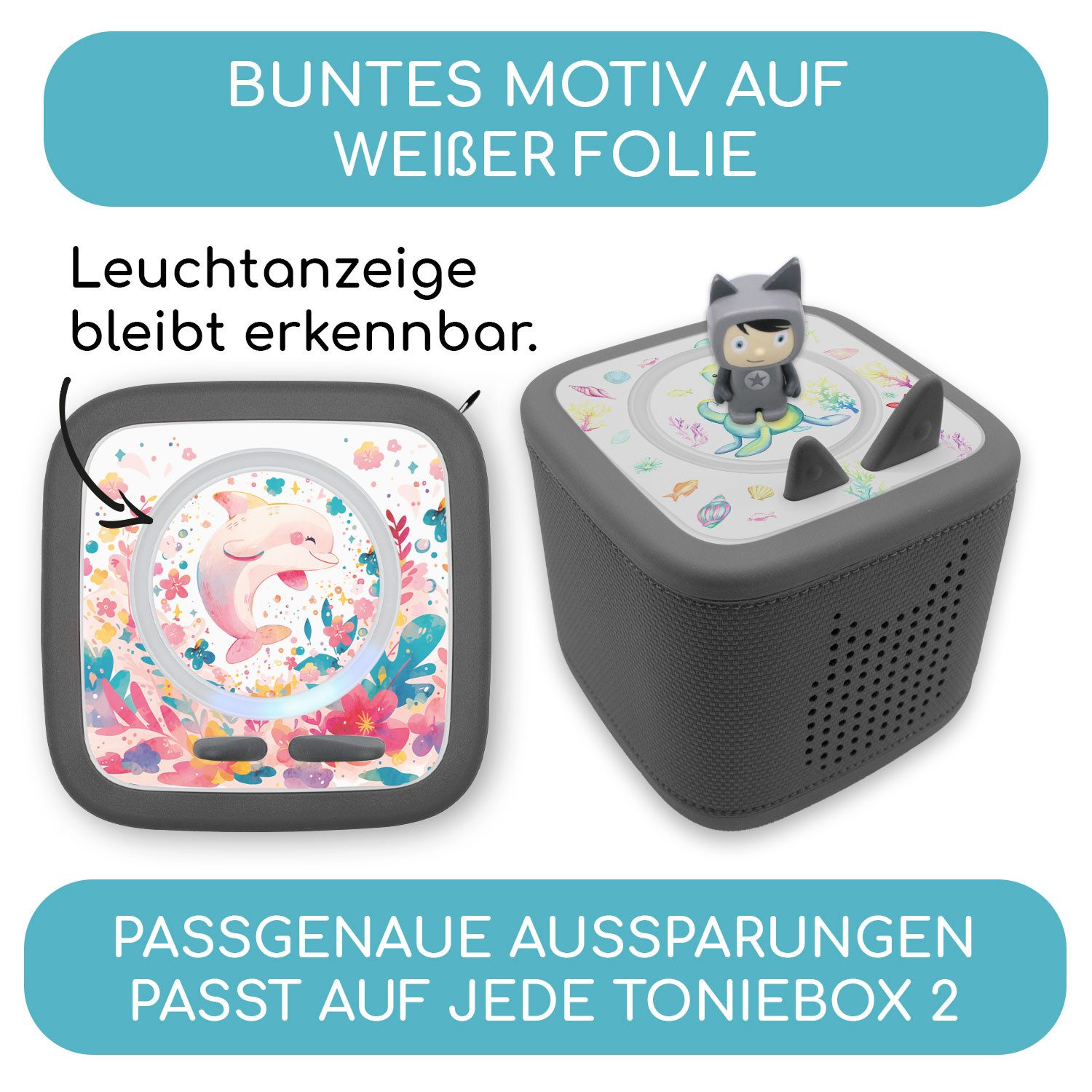 younikat Schutzfolie Toniebox 2 Schutzfolie - 2x passgenaue Folie Schutz I you0161