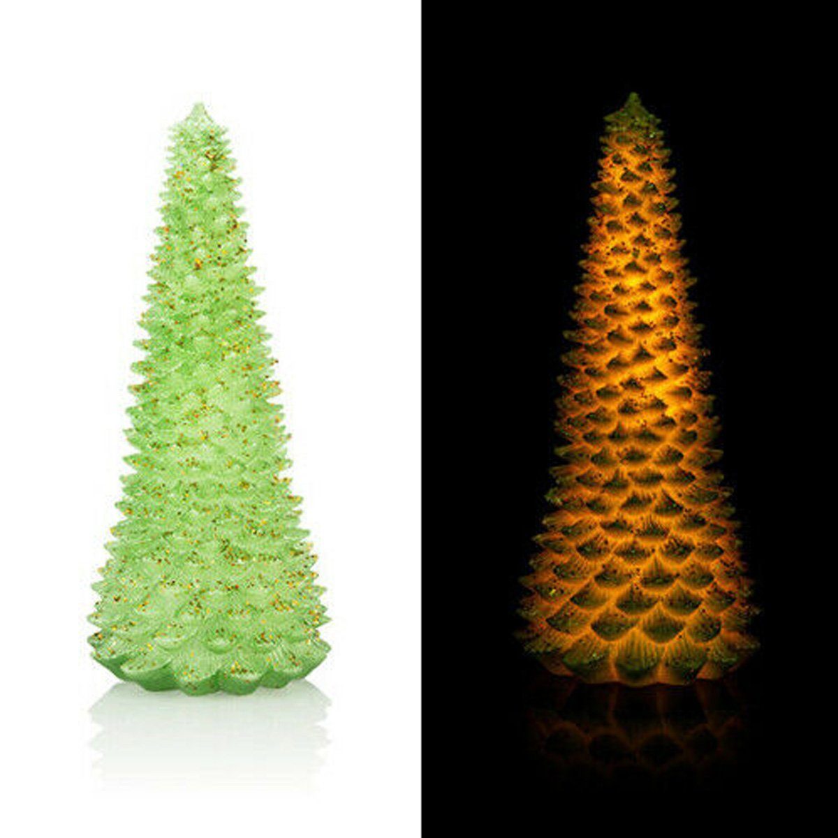MARELIDA LED 45cm beleuchtet LED H. mit Baum Pailletten Tannenbaum LED Batterie grün