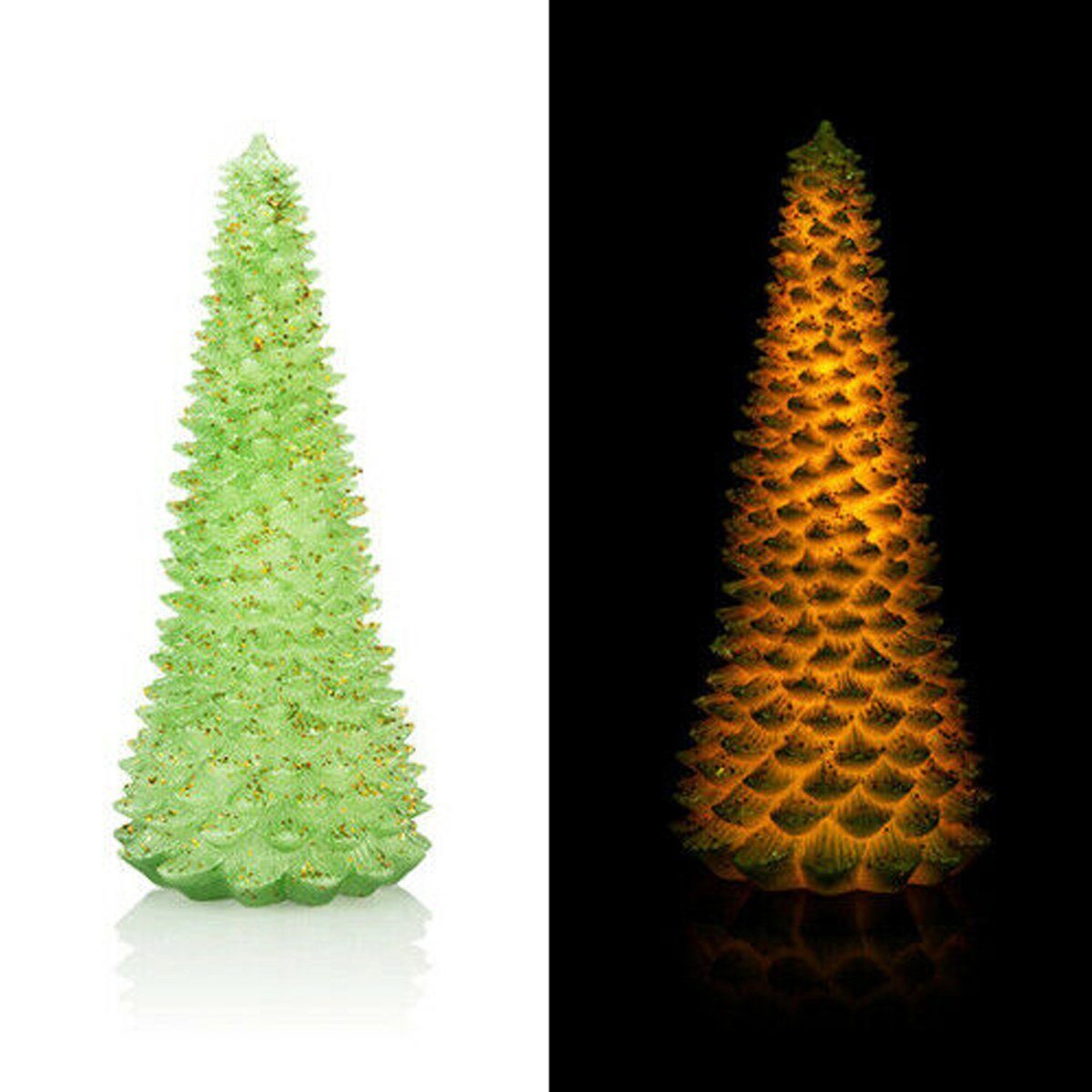 MARELIDA LED Baum LED Tannenbaum mit Pailletten LED beleuchtet H. 45cm Batterie grün