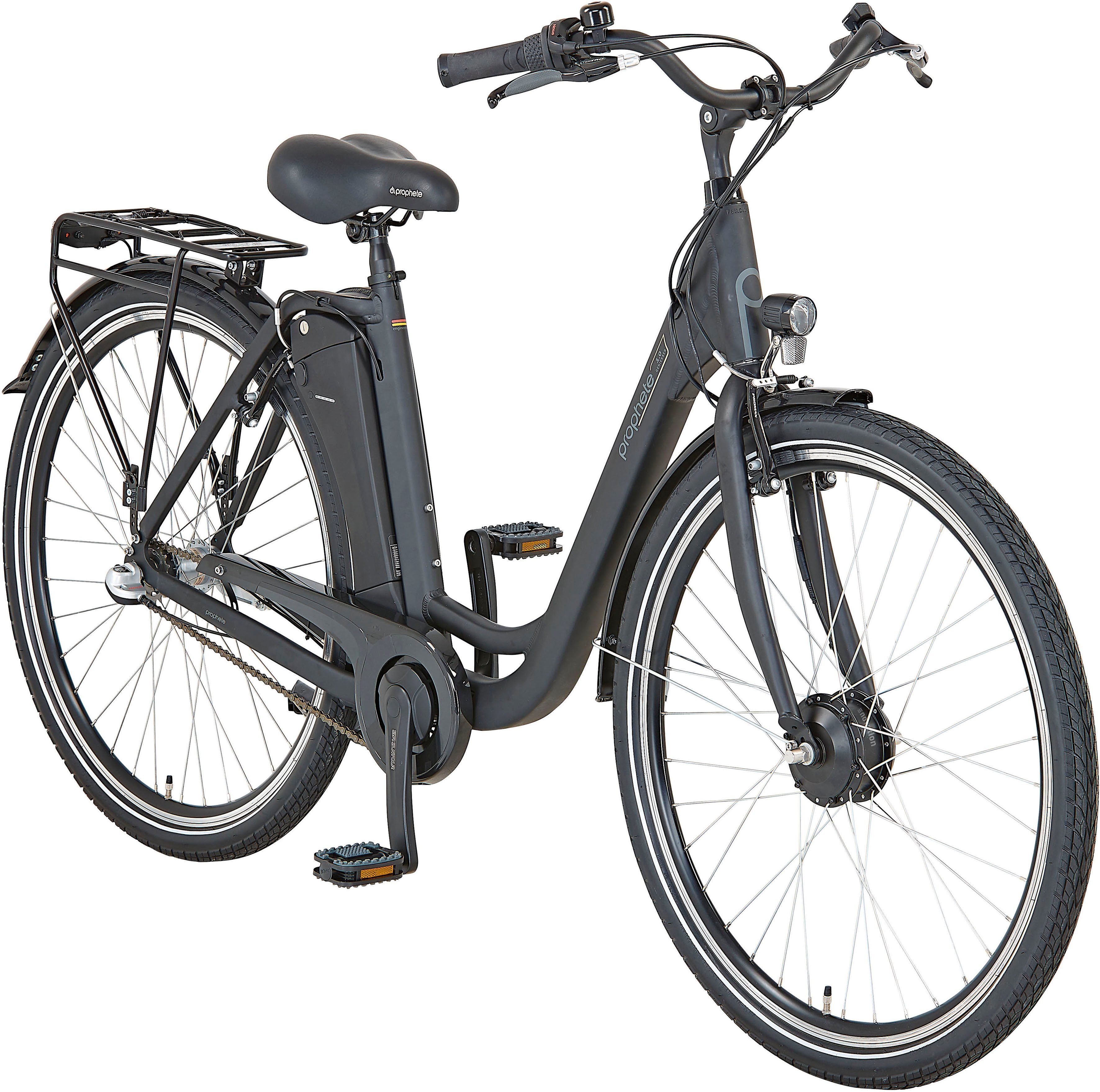 Prophete E-Bike Cityrad Geniesser 1.0, 3 Gang Shimano Nexus Schaltwerk, Nabenschaltung, Frontmotor, 374 Wh, Pedelec, Elektrofahrrad für Damen u. Herren
