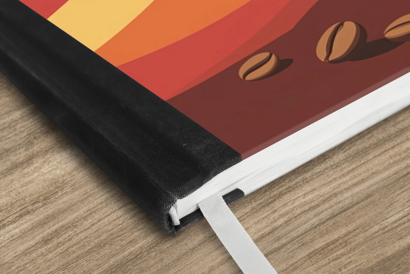Thumbnail - MuchoWow Notizbuch Kaffee - Landschaft - Orange - Kaffeebohnen, Notebook, Notizblock a5, Tagebuch, Journal Liniert