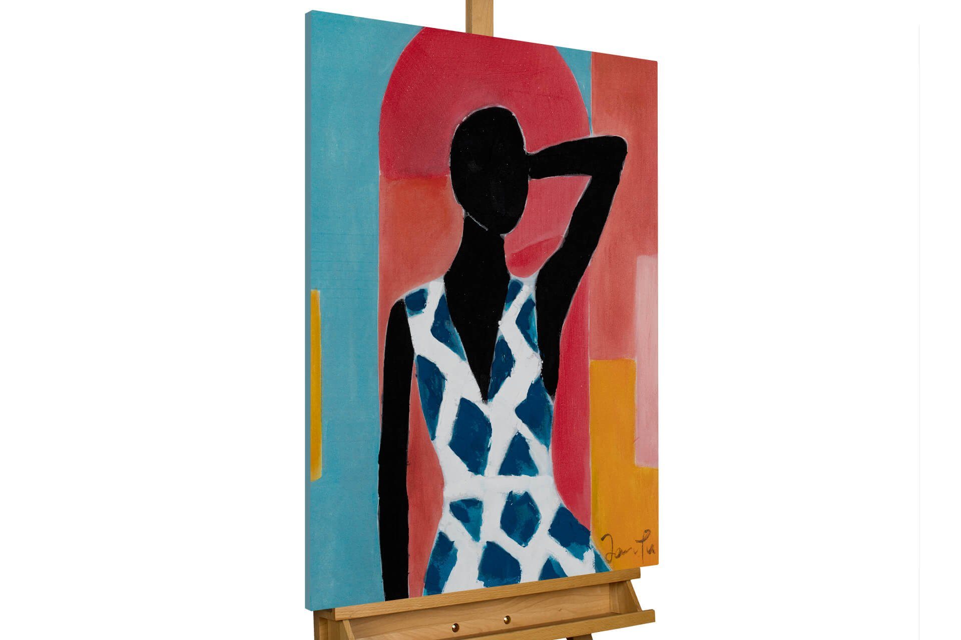 KUNSTLOFT Картина Colourful Day 60x90 cm, Leinwandbild 100% HANDGEMALT Wandbild Wohnzimmer