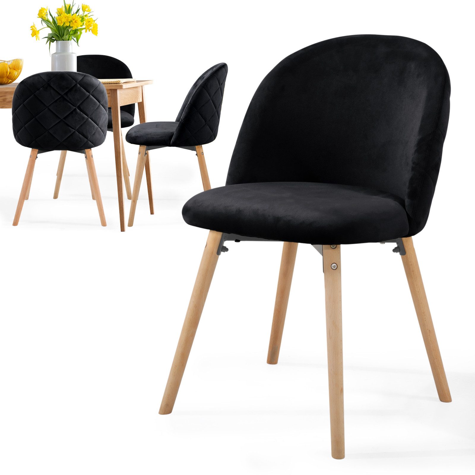 MIADOMODO Esszimmerstuhl -Farbwahl, 2/4/6/8Set, Gepolstert, Beine günstig online kaufen