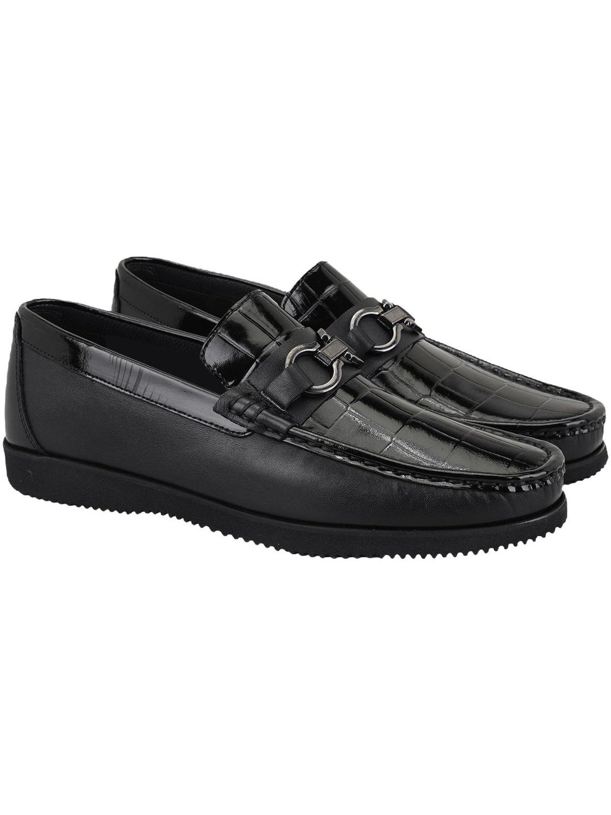 Herren-Lederslipper – Gummisohle, flacher Absatz, atmungsaktiv Loafer