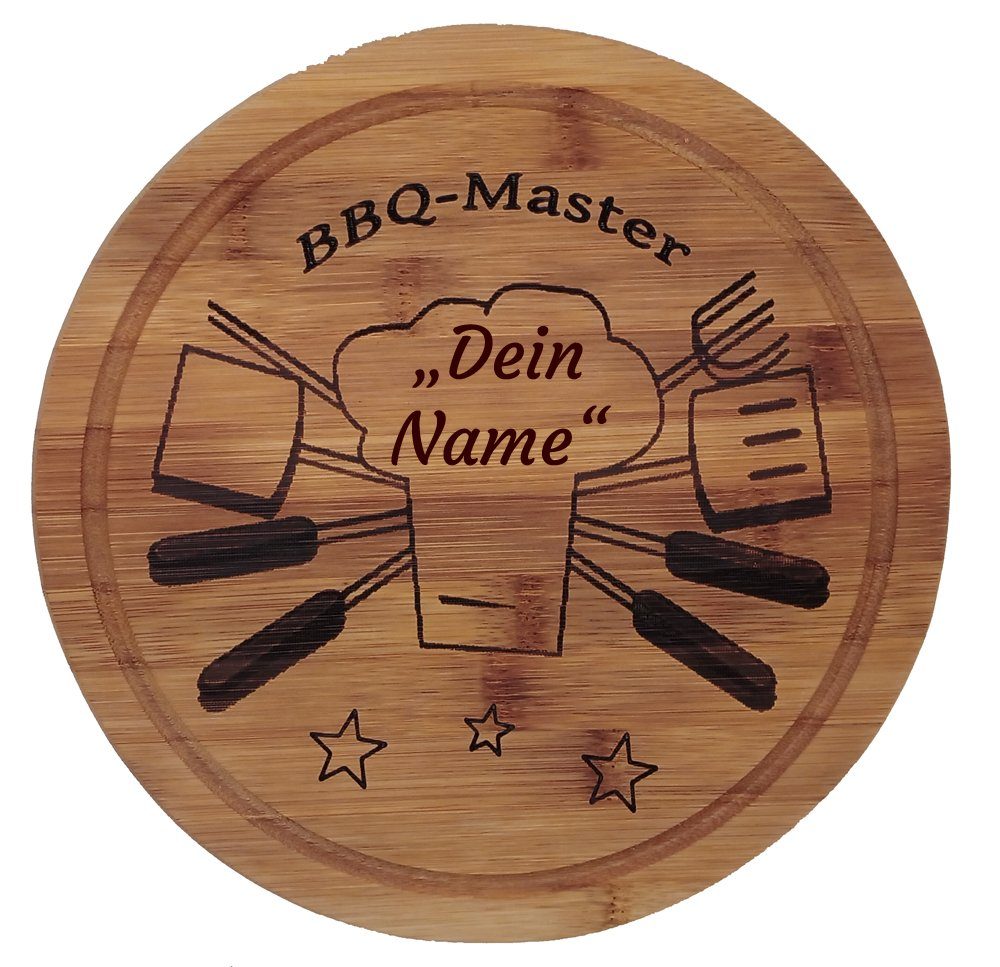 GRÄWE rund Namensgravur "BBQ-Master" mit Schneidebrett