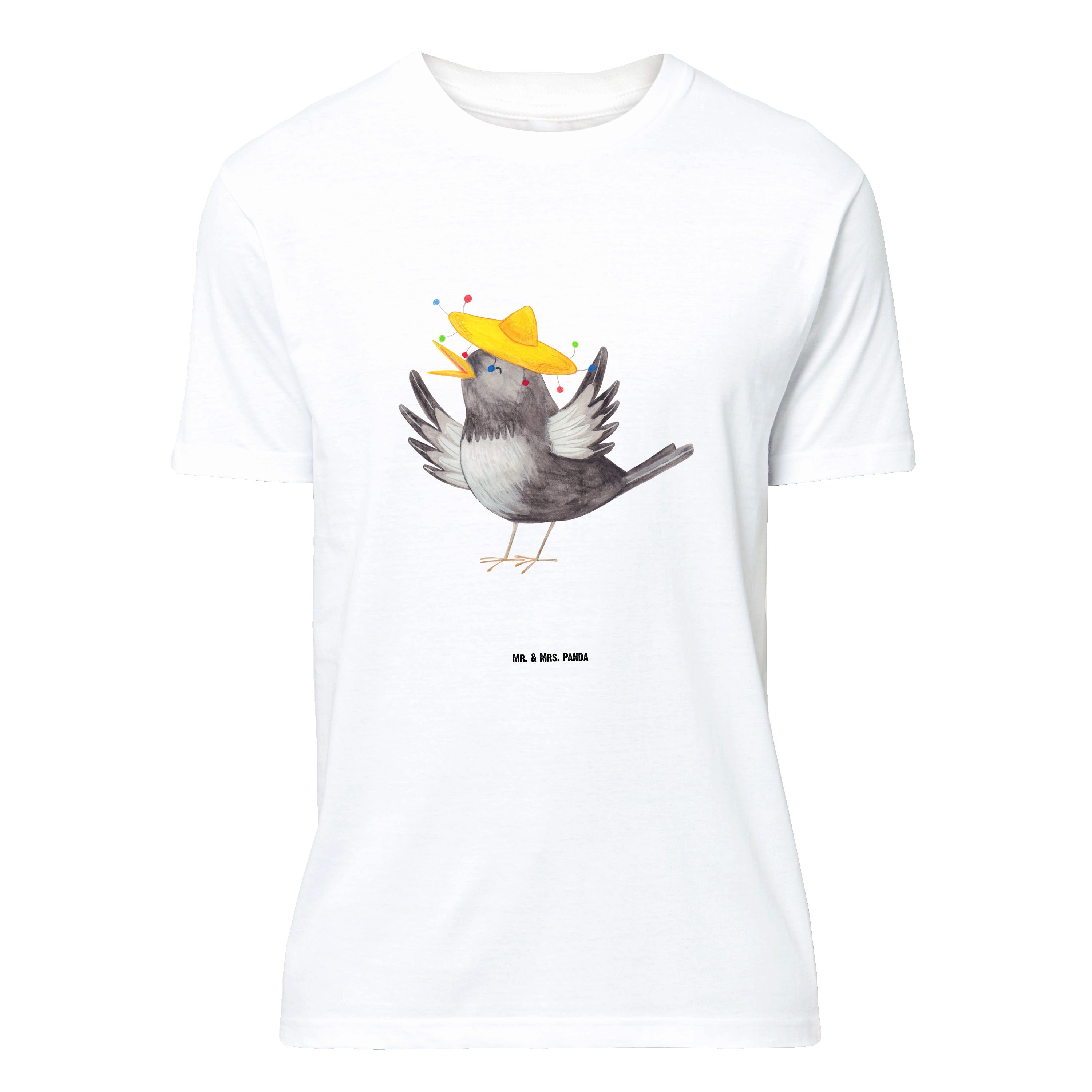 Mr. & Mrs. Panda T-Shirt Rabe Sombrero - Weiß - Geschenk, Tiere, Lustiges T-Shirt, fröhlich se (1-tlg)