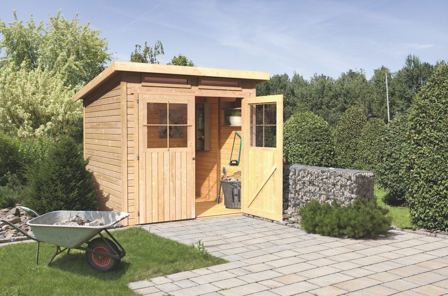 Karibu Gartenhaus Karibu Gartenhaus Glücksburg, 19 mm, 242 x 236 cm, Typ 3, natur, ohne Anbau
