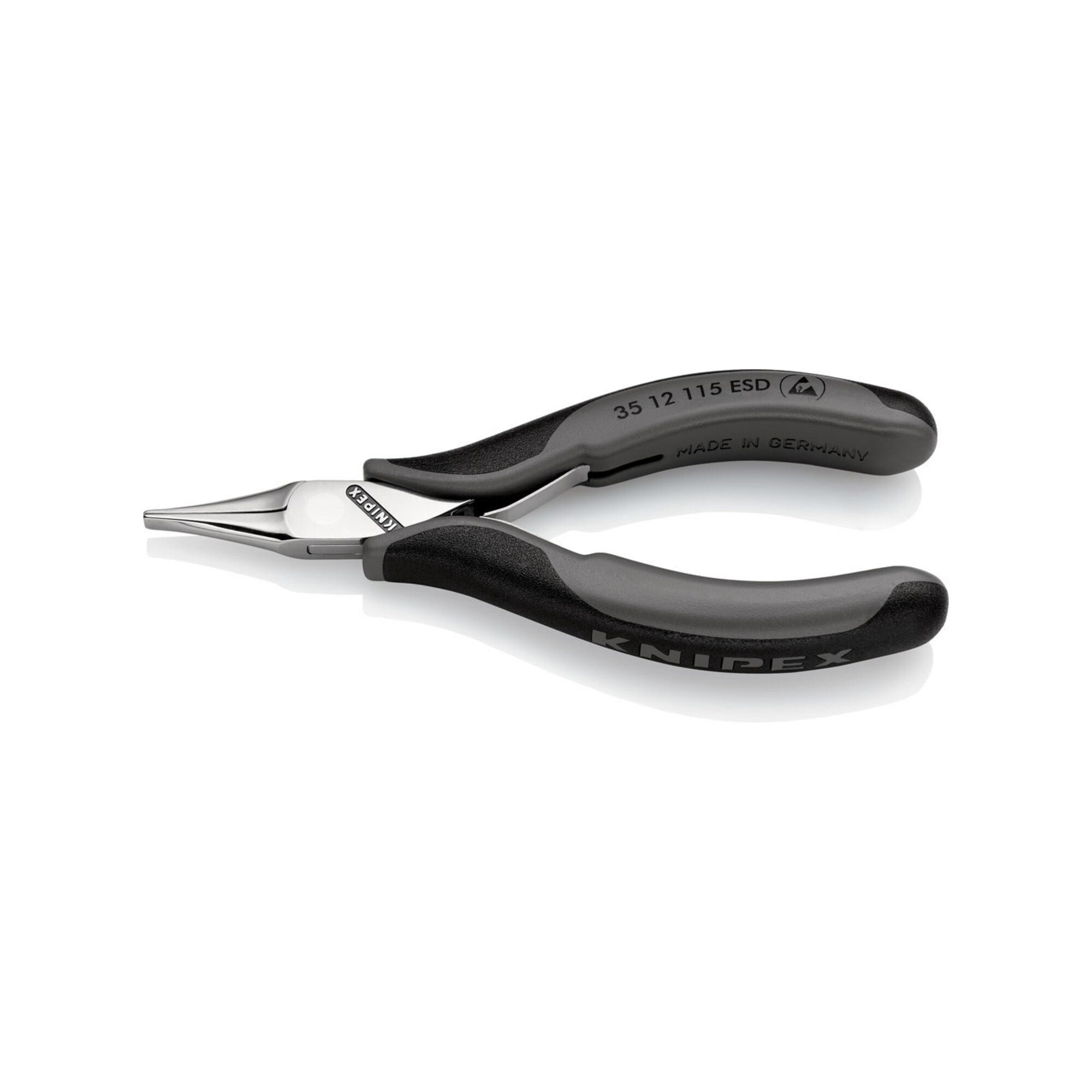 Knipex Kabelzange KNIPEX 35 12 115 ESD Elektronik-Greifzange ESD mit durchgestecktem Gel